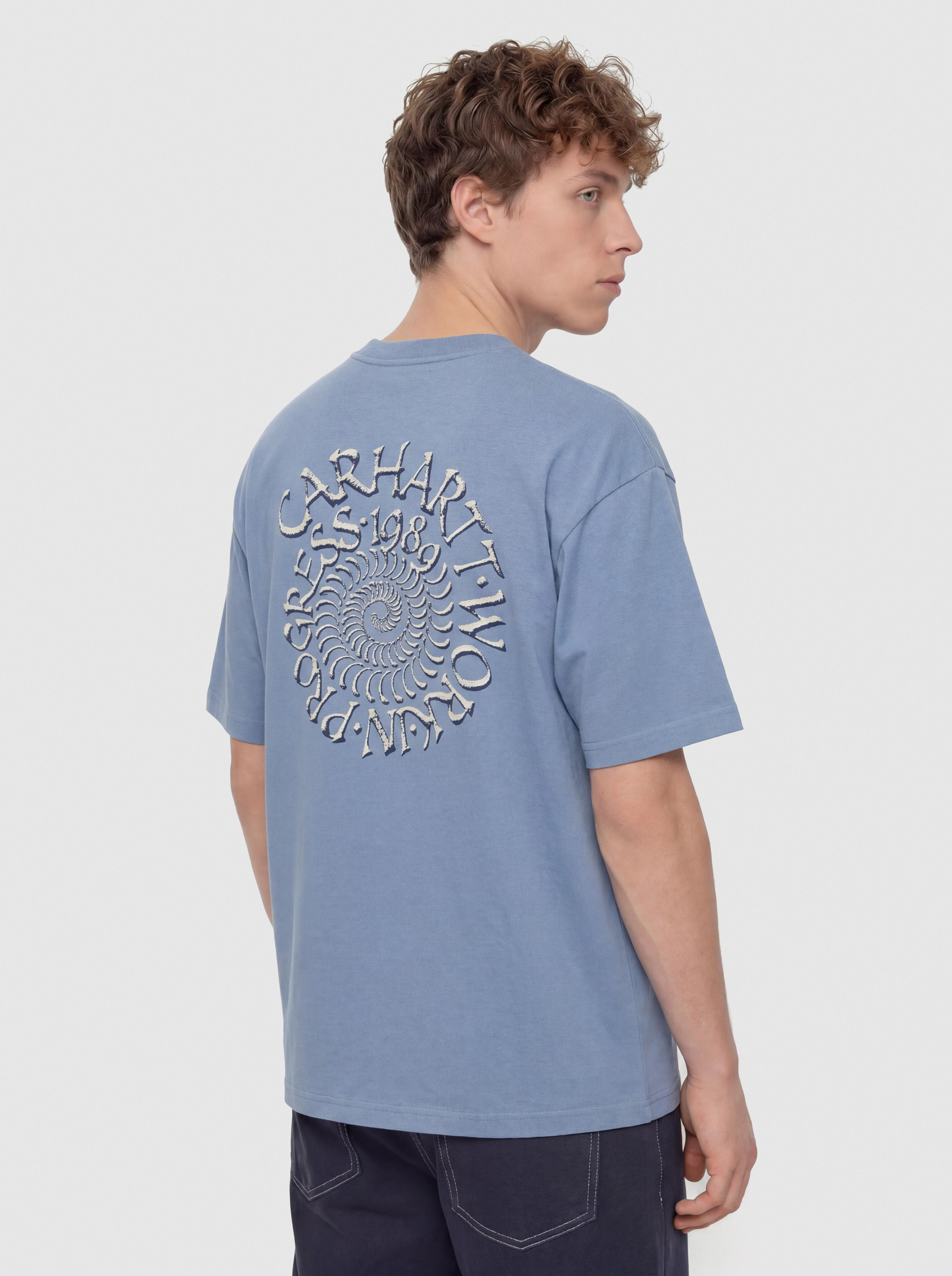 Carhartt WIP T-Shirt Spirals (gentle blue)