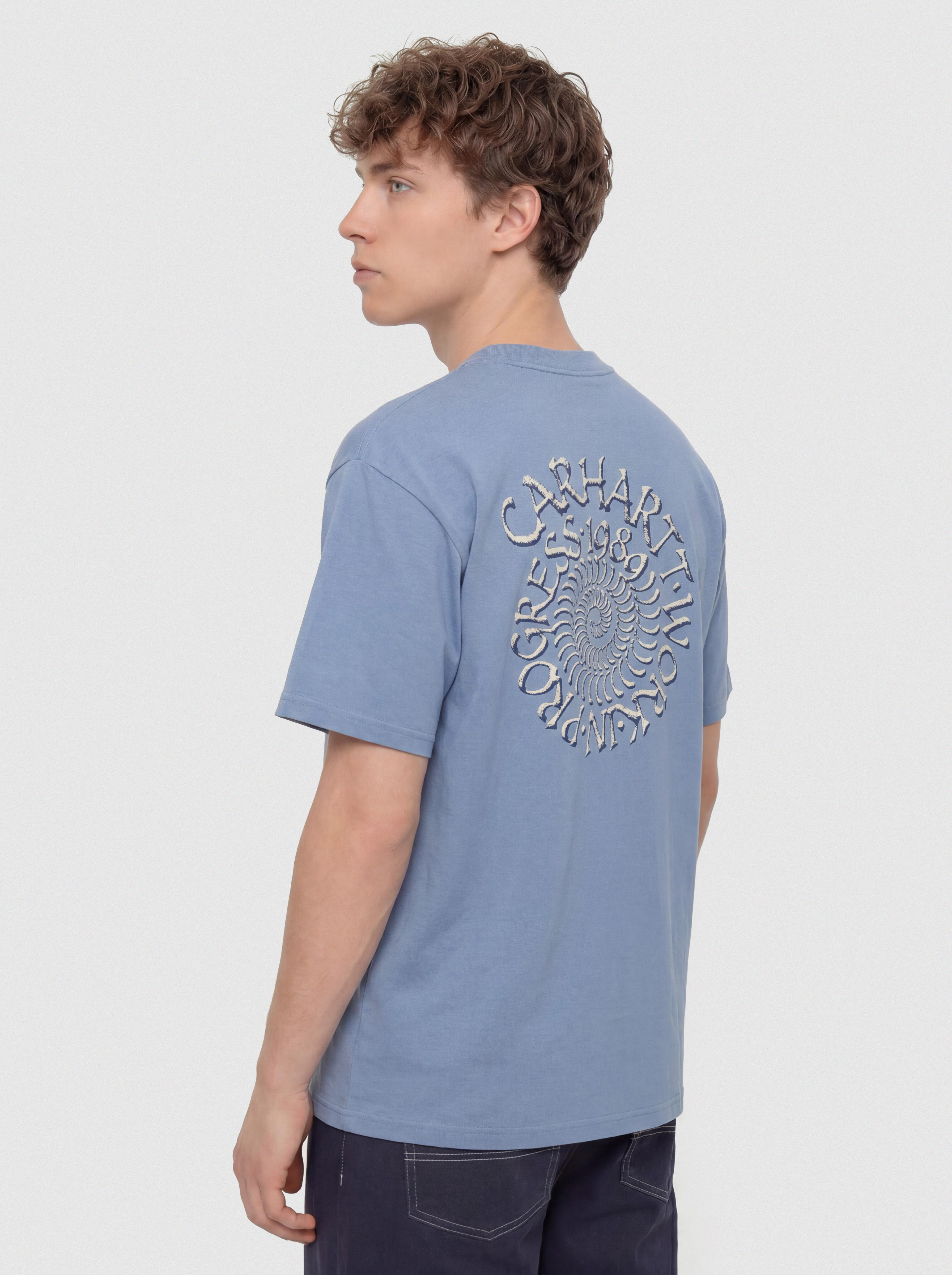 Carhartt WIP T-Shirt Spirals (gentle blue)