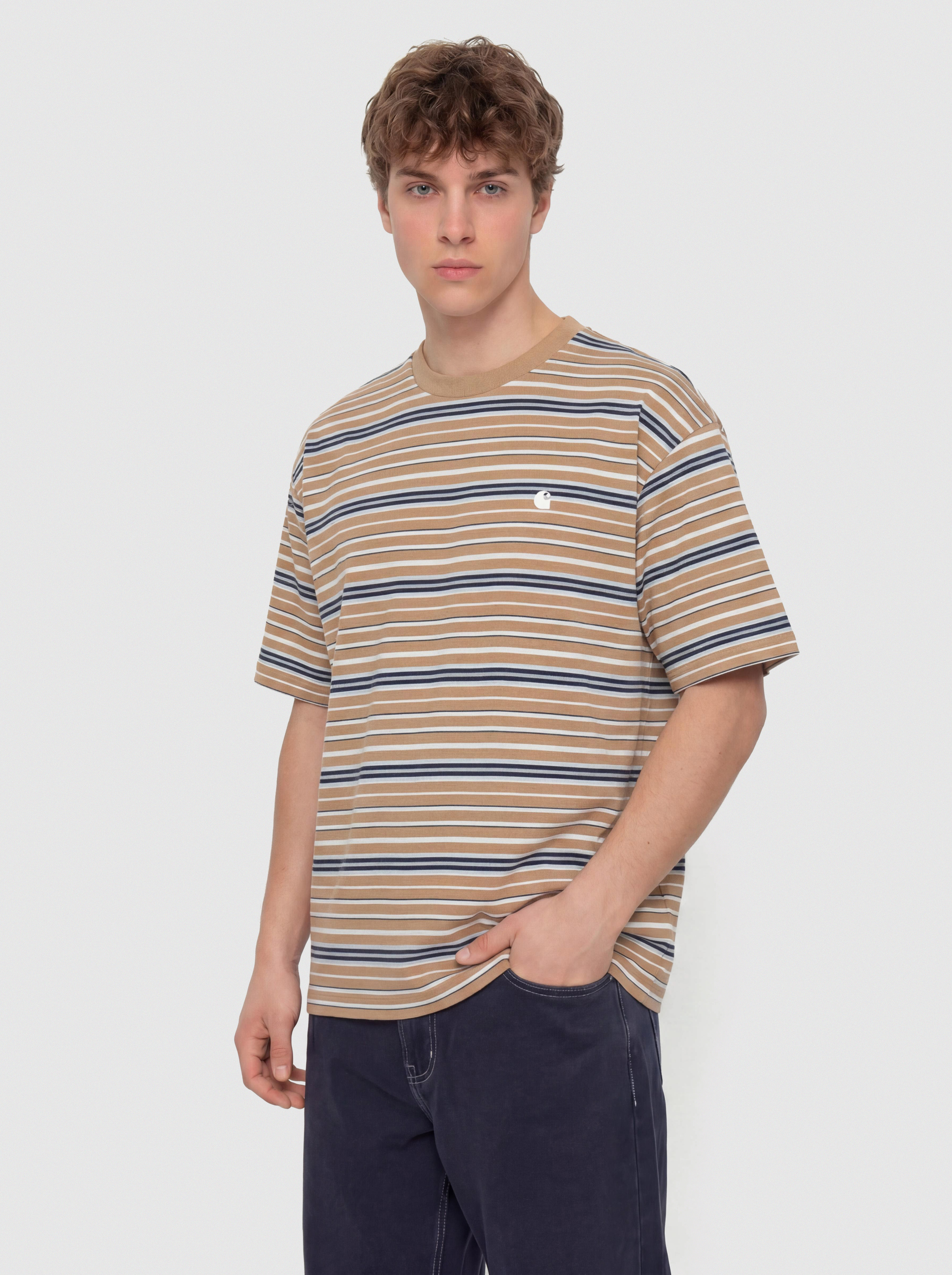 Carhartt WIP Zane T-Shirt (zane stripe/peanut)