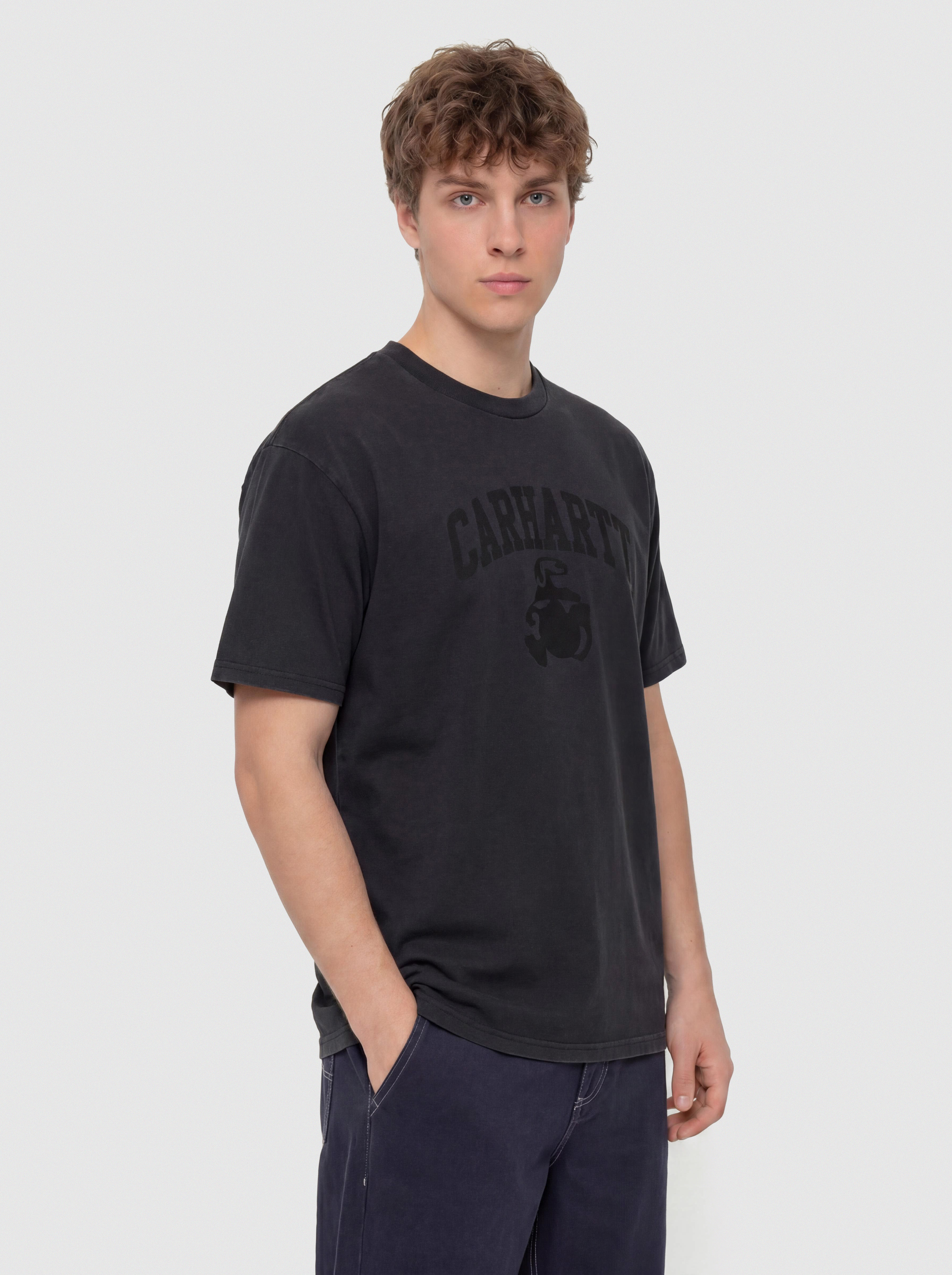 Carhartt WIP T-Shirt Faded Pond Corps (black)