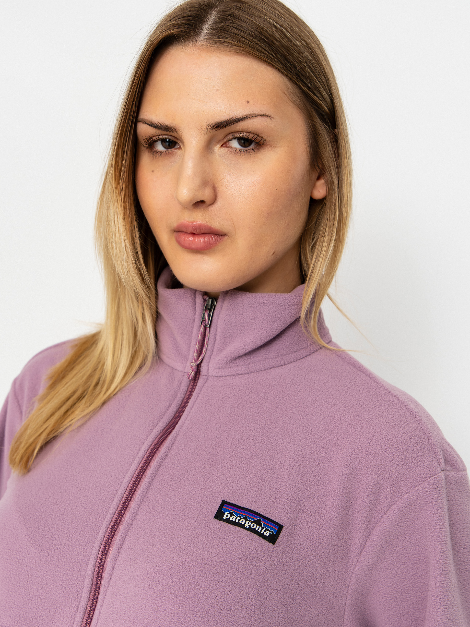Damen Patagonia Micro D 1/2 Zip Fleece Jacke (light violet)