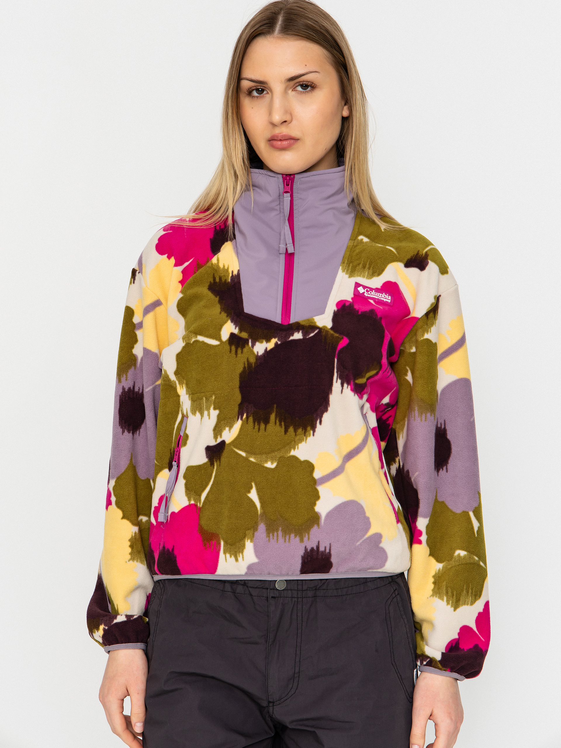 Columbia Sequoia Grove Printed Half Zip Wmn Fleece Jacke (fuchsia/ikatbloom)