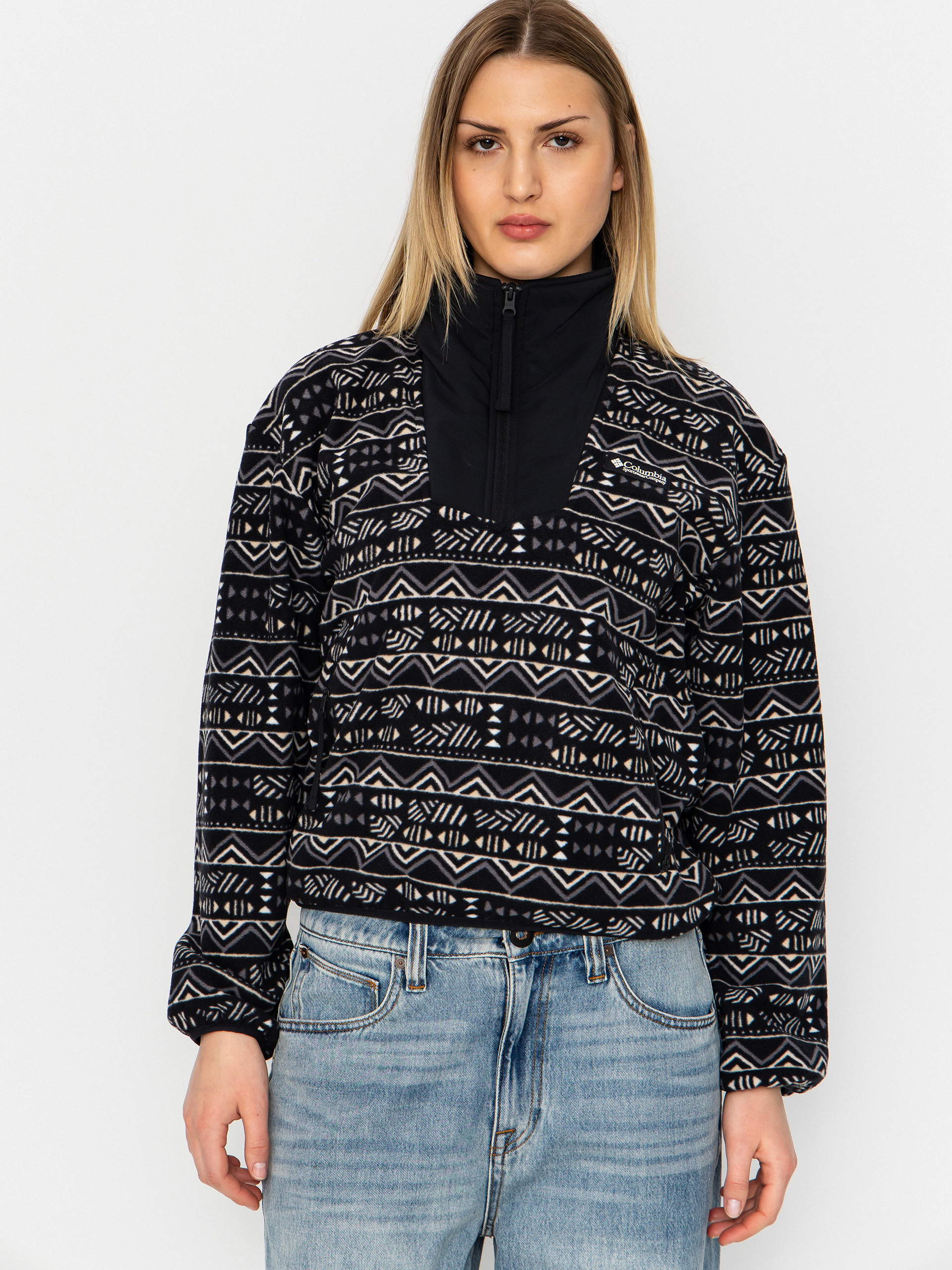Columbia Sequoia Grove Printed Half Zip Wmn Fleece  (black/horizons)