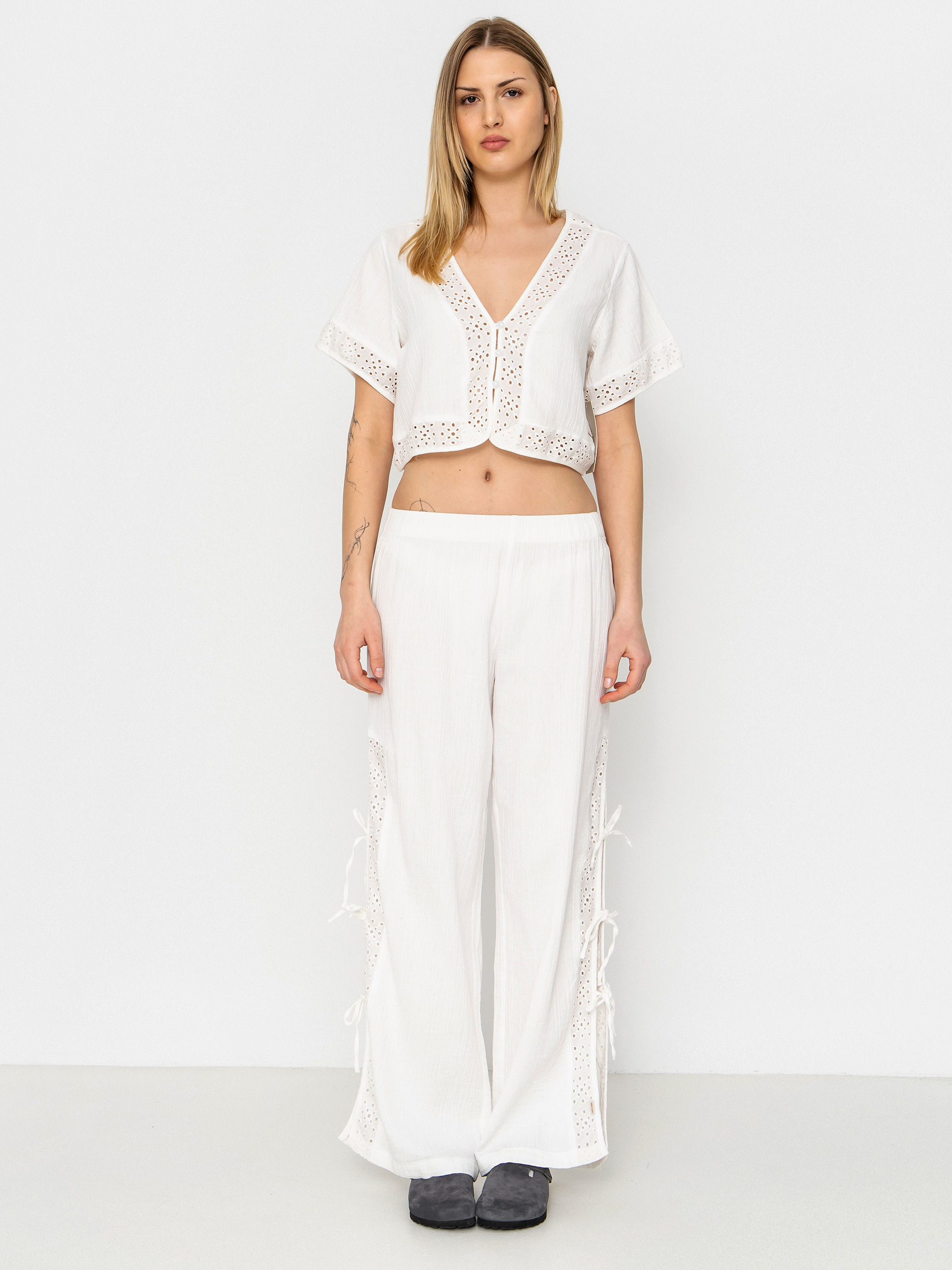 Brixton Seaside Eyelet Wide Leg Wmn Pants (off white eyelet)