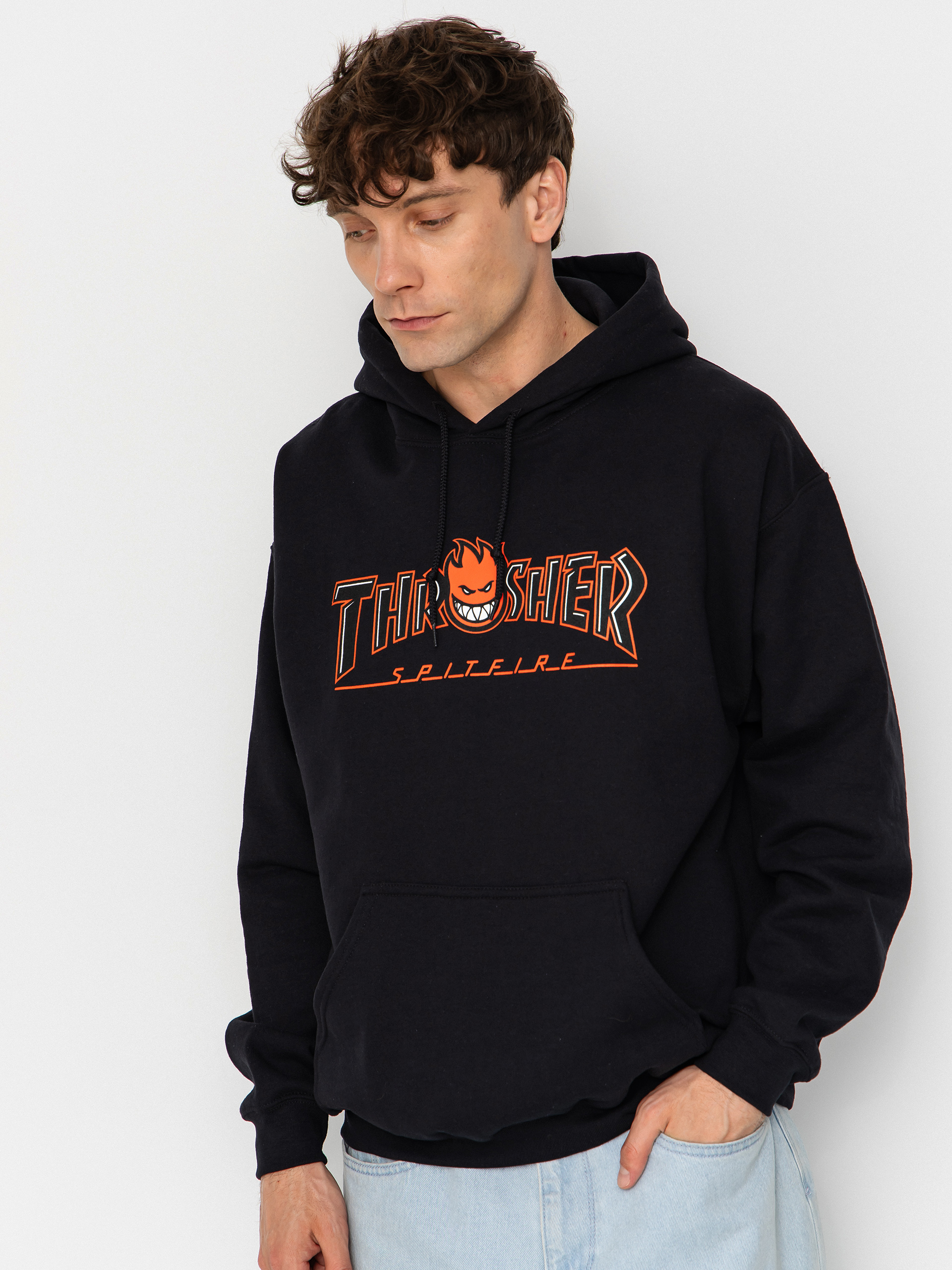 Thrasher x Spitfire Big Head Outline HD Hoodie (black)