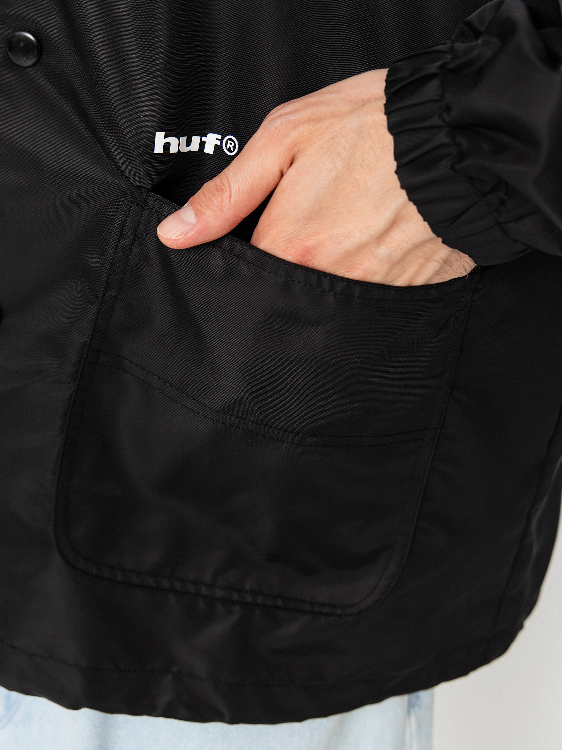 HUF 89 Coaches Jacke (black/white)