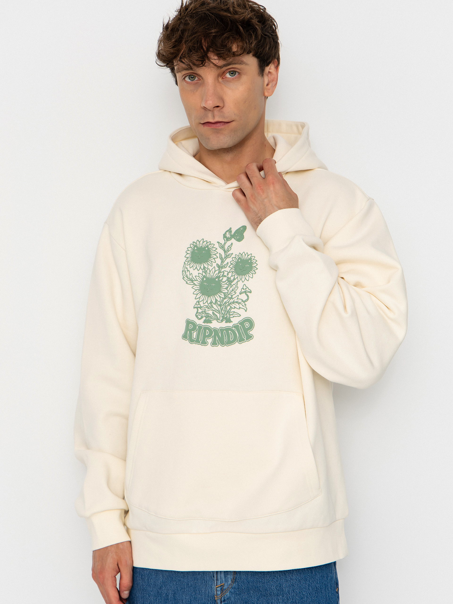 RipNDip Where The Flowers Bloom HD Hoodie (bone)