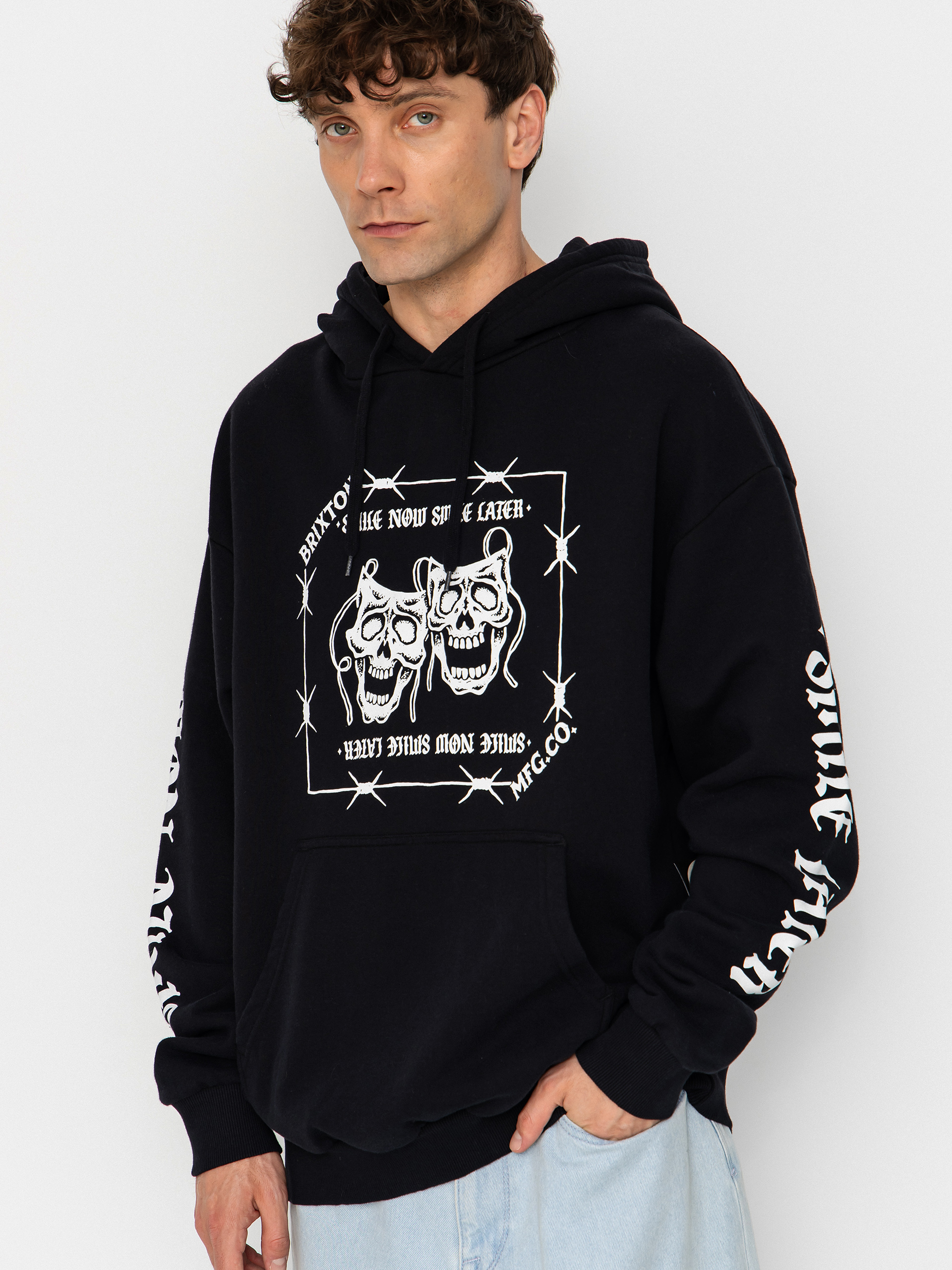 Brixton Smile Always Relaxed HD Hoodie (black worn wash)