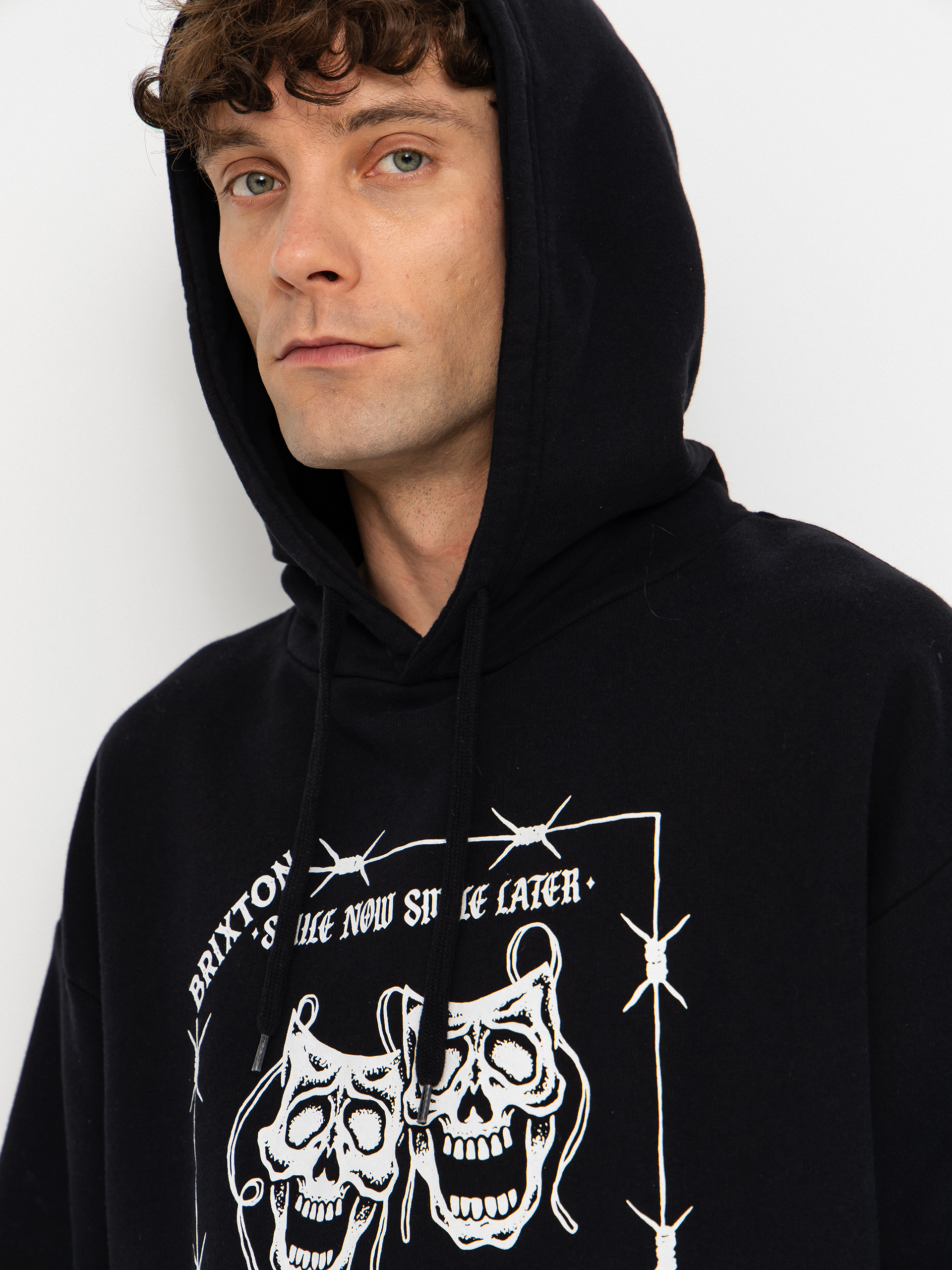 Brixton Smile Always Relaxed HD Hoodie (black worn wash)