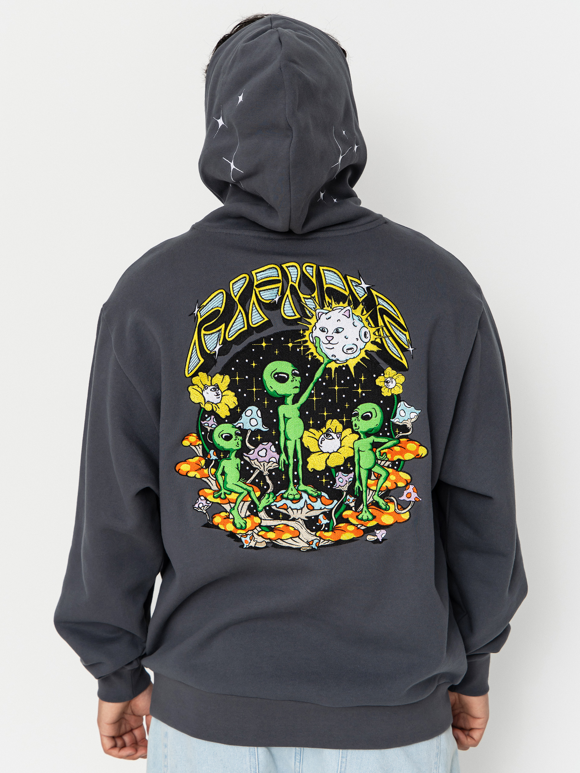 RipNDip Find Ur Way Home Double Hood HD Hoodie (charcoal mineral wash)
