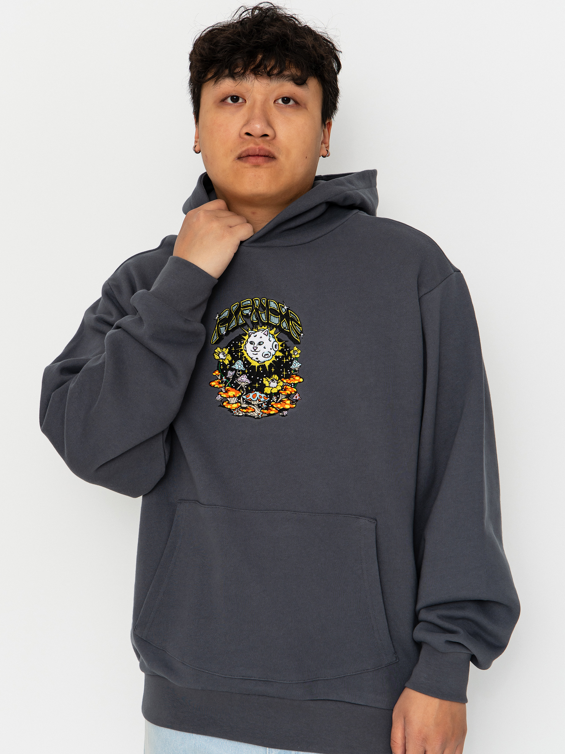 RipNDip Find Ur Way Home Double Hood HD Hoodie (charcoal mineral wash)