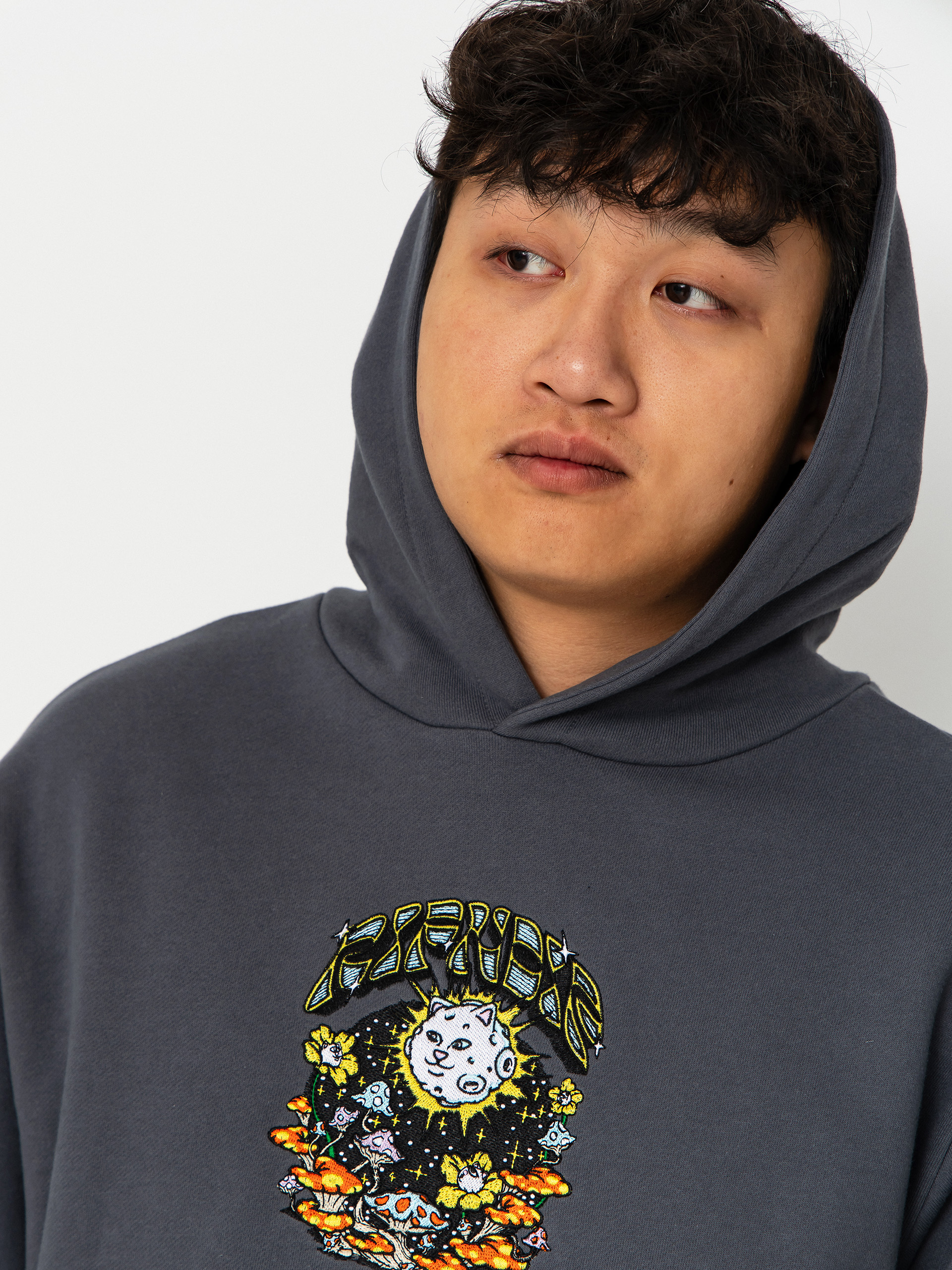 RipNDip Find Ur Way Home Double Hood HD Hoodie (charcoal mineral wash)
