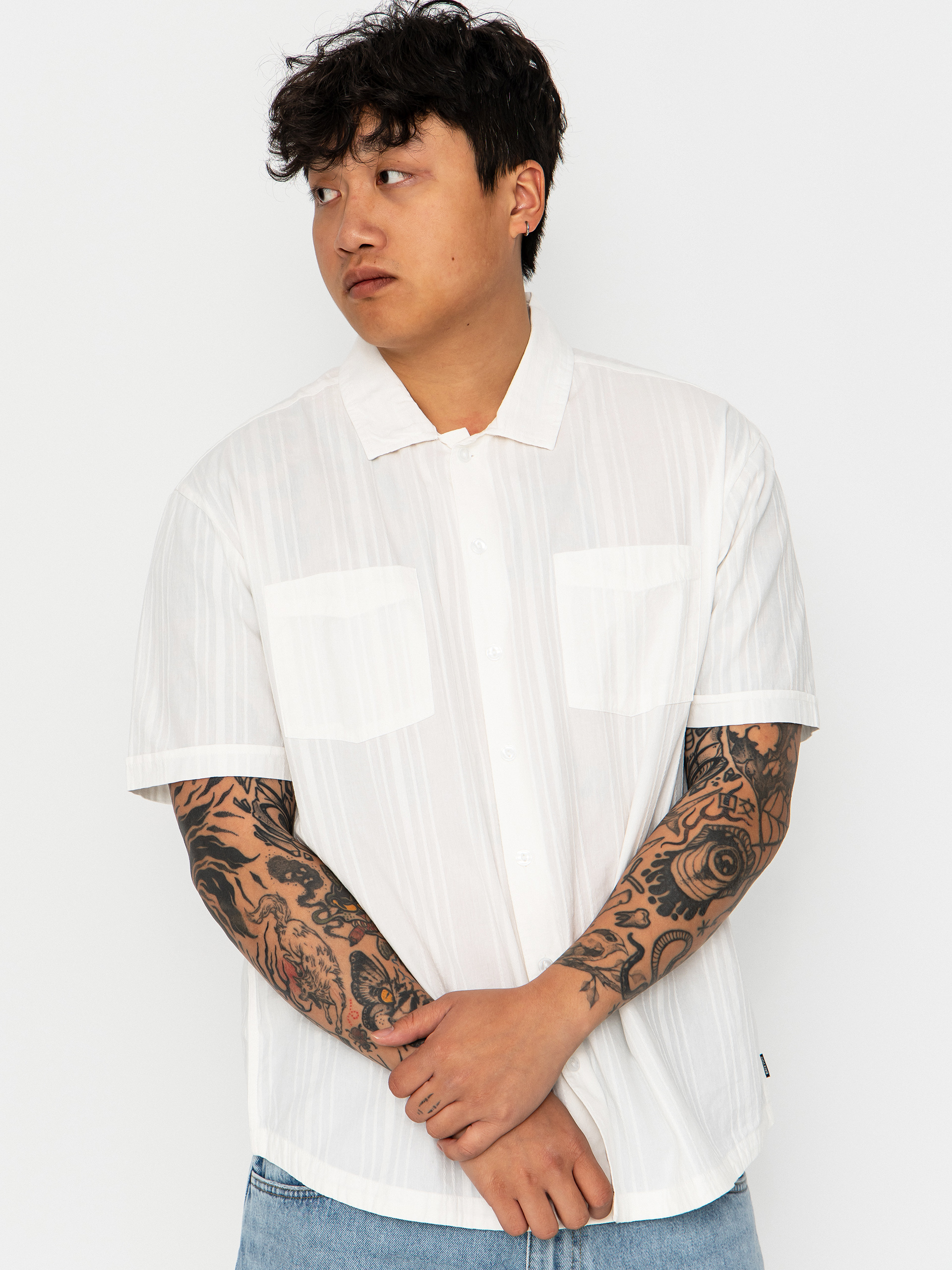 Brixton The Vintage Hemd (off white jacquard stripe)