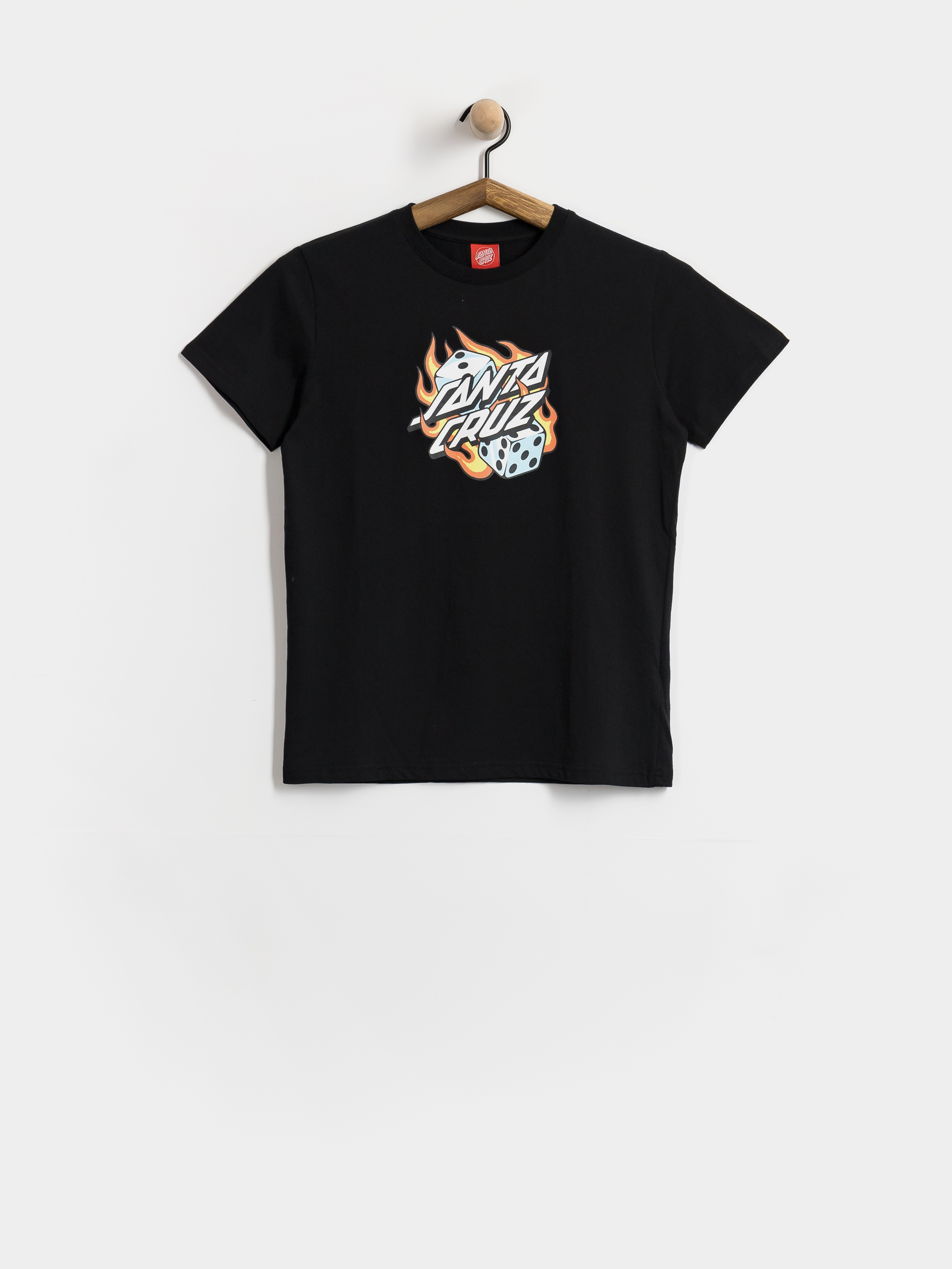 Santa Cruz Flaming Dice Dot JR T-shirt