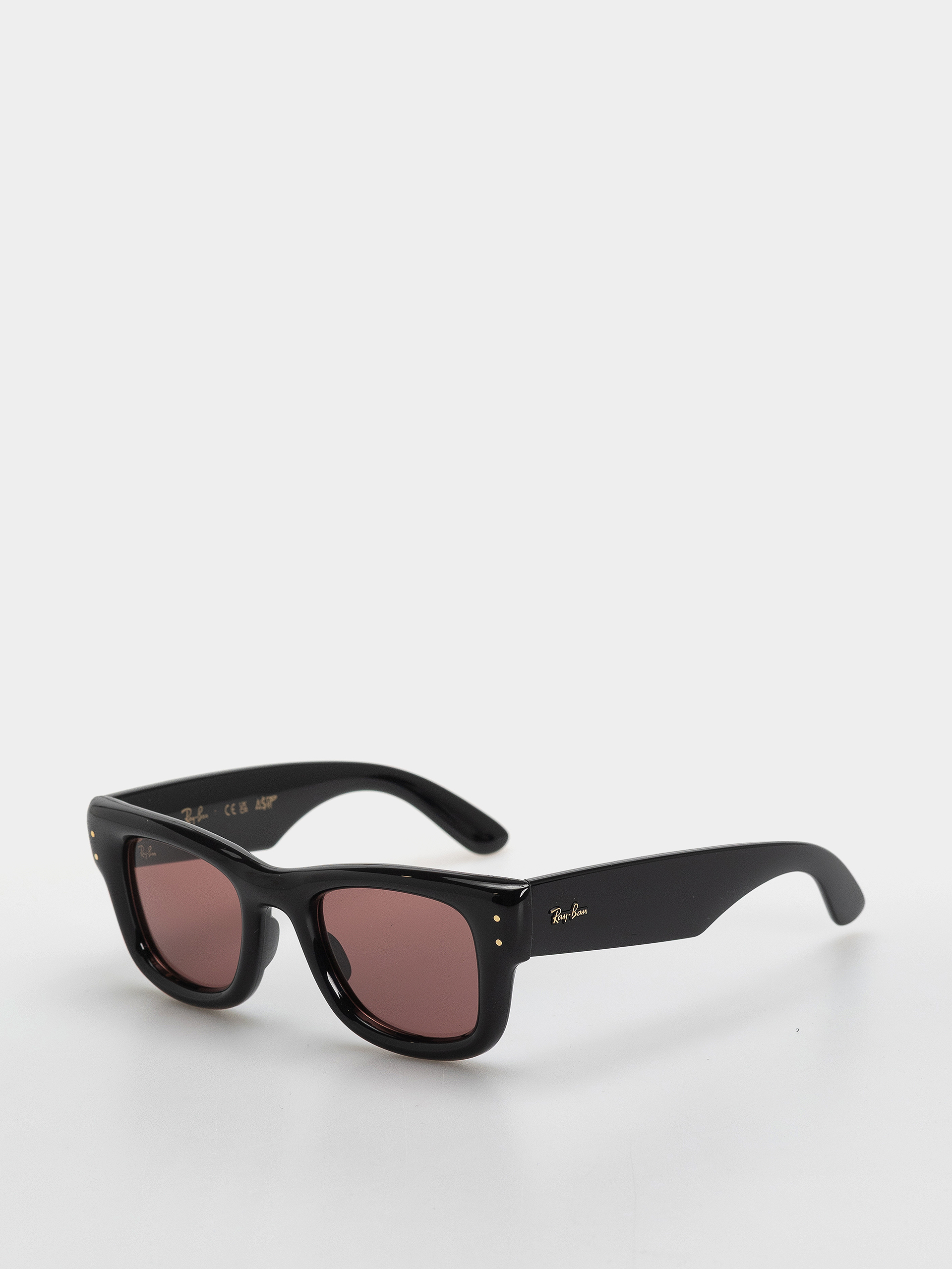 Ray-Ban Wayfarer Puffer Sonnenbrille (polerowany czarny/ciemnofioletowe)