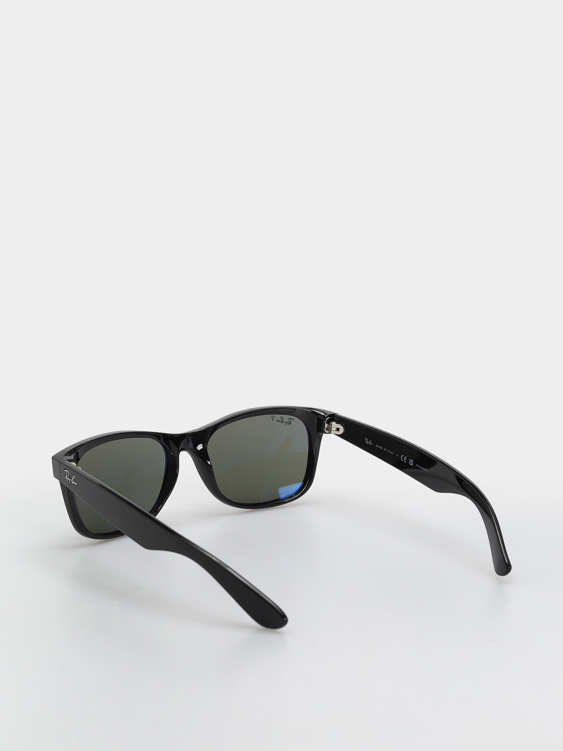 Ray-Ban New Wayfarer Classic Sunglasses (polerowany czarny/zielone z polaryzacją)