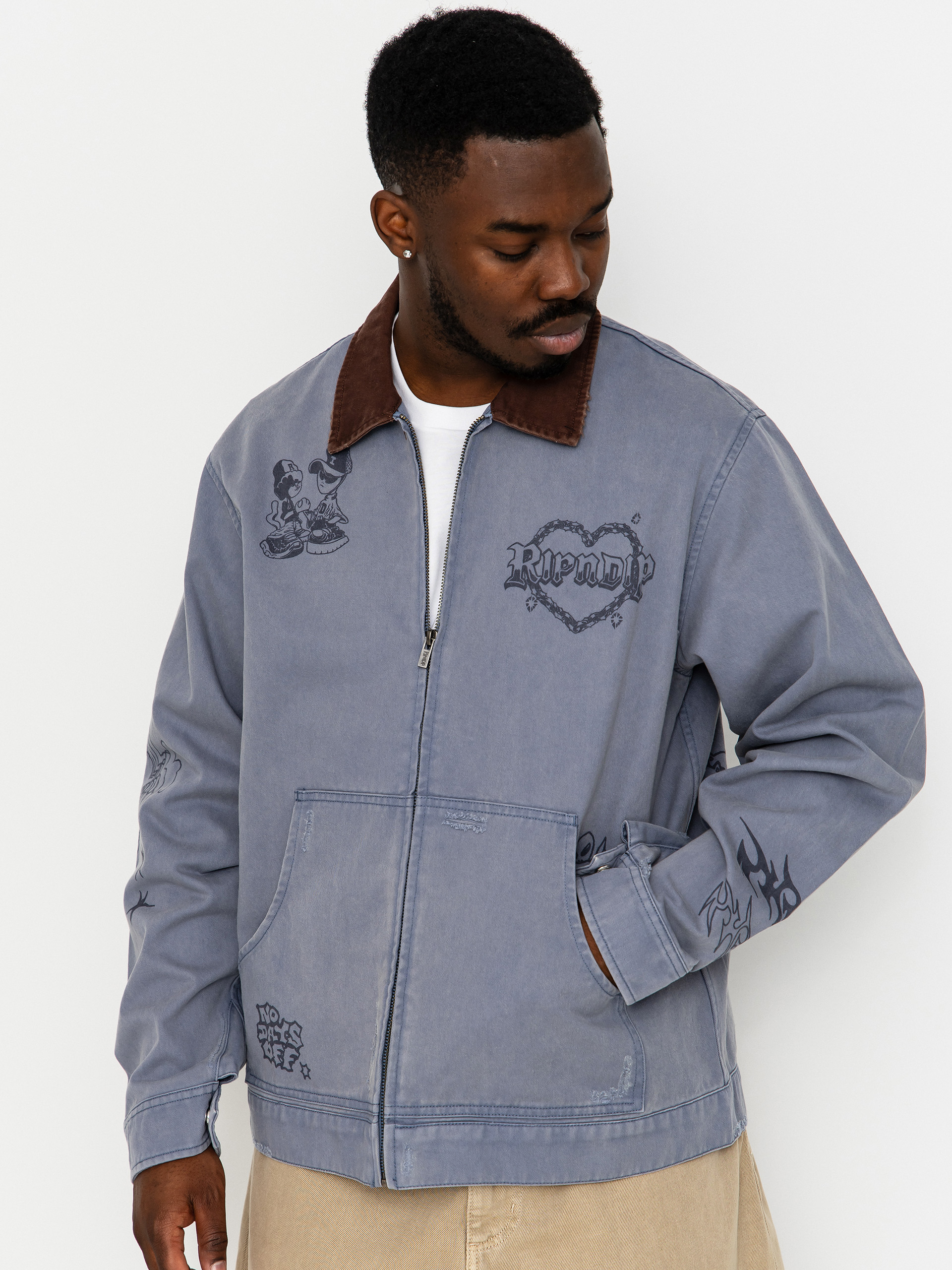 RipNDip Westside Zip Up Work Jacket (slate)