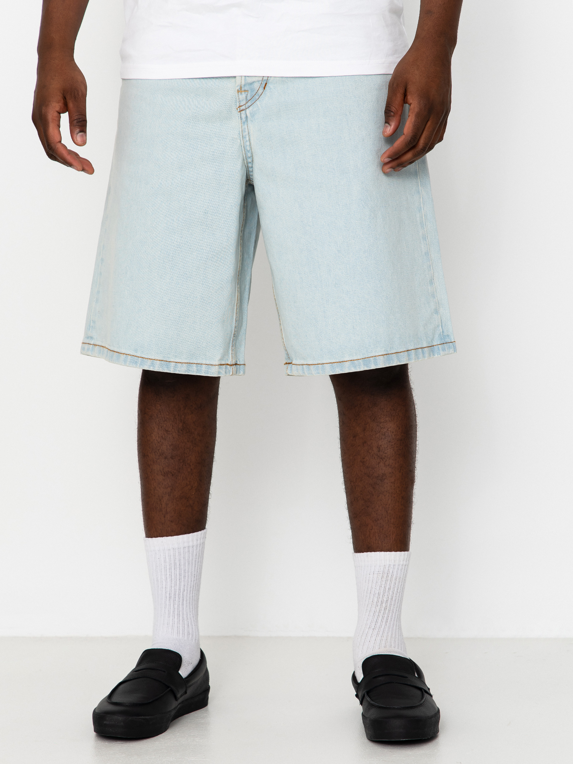 Vans Lx Check 5 Baggy Denim Shorts (blue ice)
