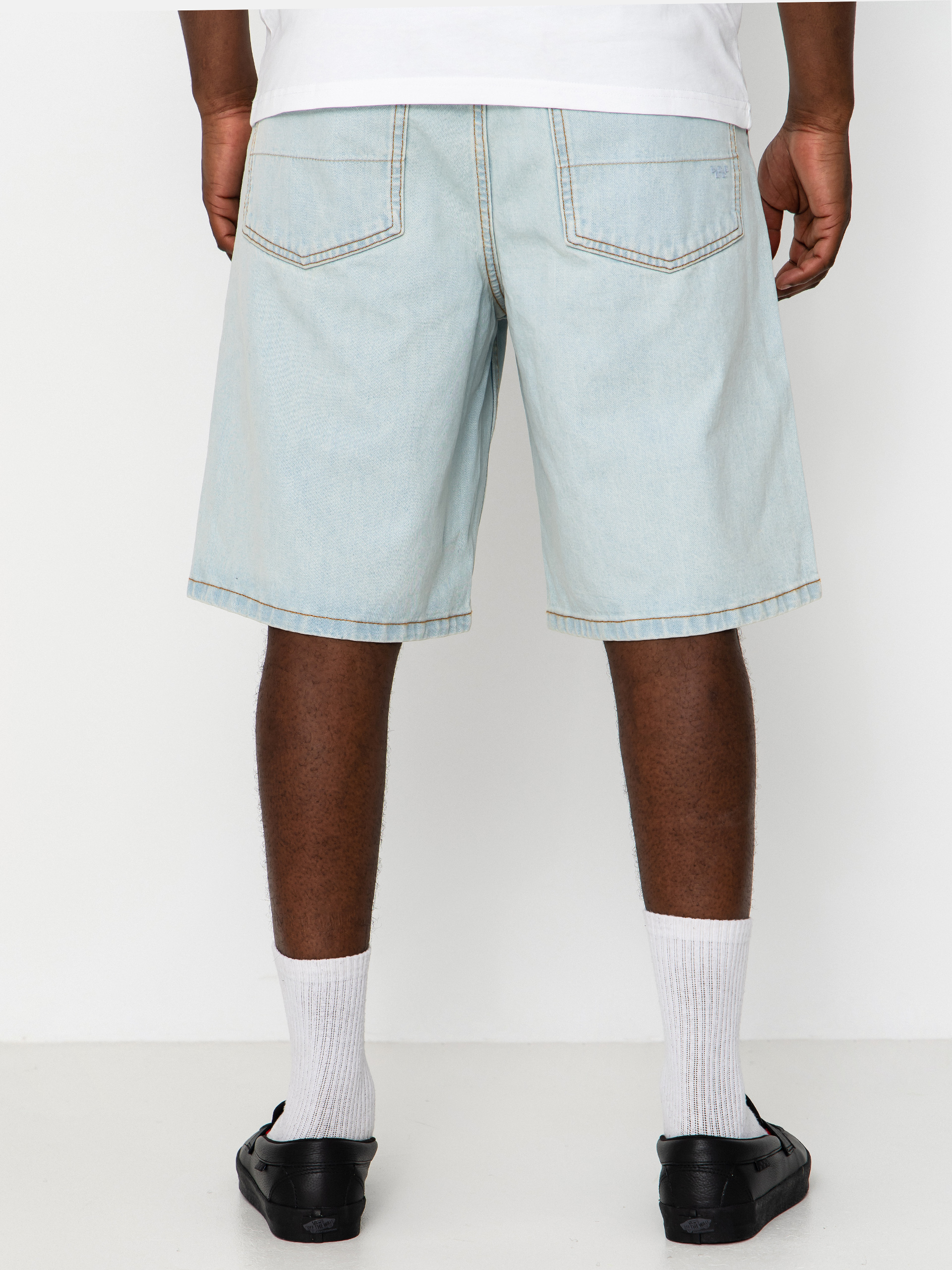 Vans Lx Check 5 Baggy Denim Shorts (blue ice)