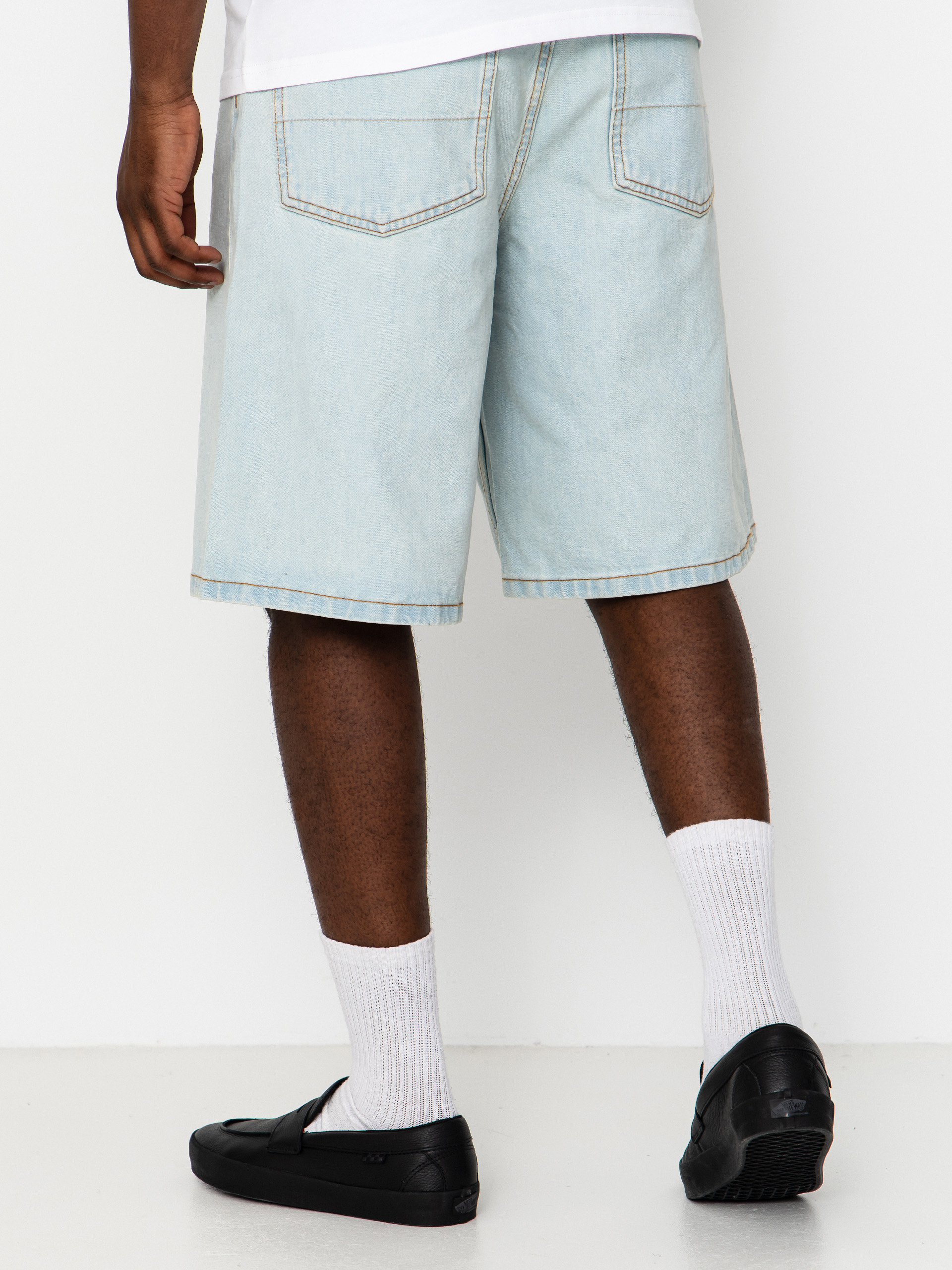 Vans Lx Check 5 Baggy Denim Shorts (blue ice)