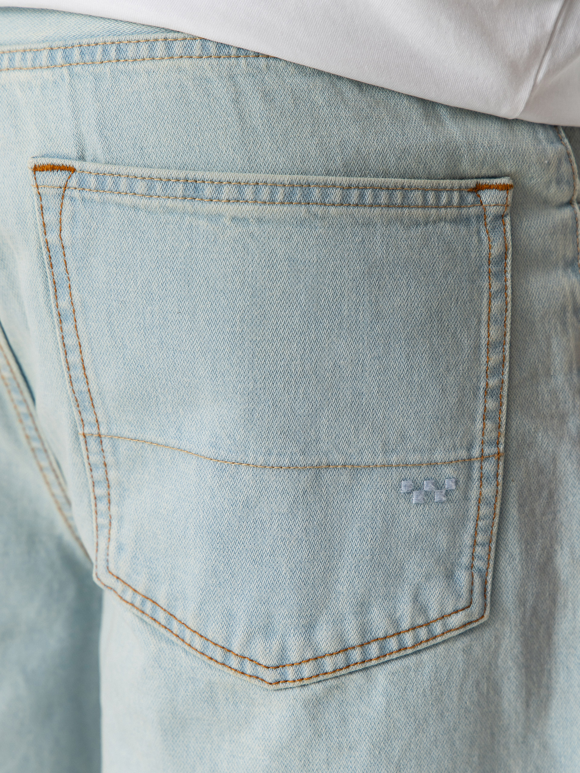 Vans Lx Check 5 Baggy Denim Shorts (blue ice)