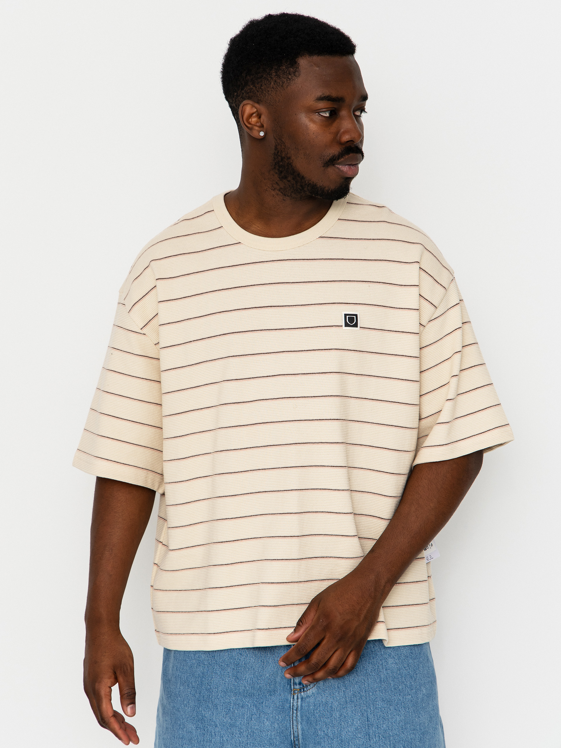 Brixton T-Shirt Shield Pique Boxy Knit (whitecap/sea foam/pinecone bro)