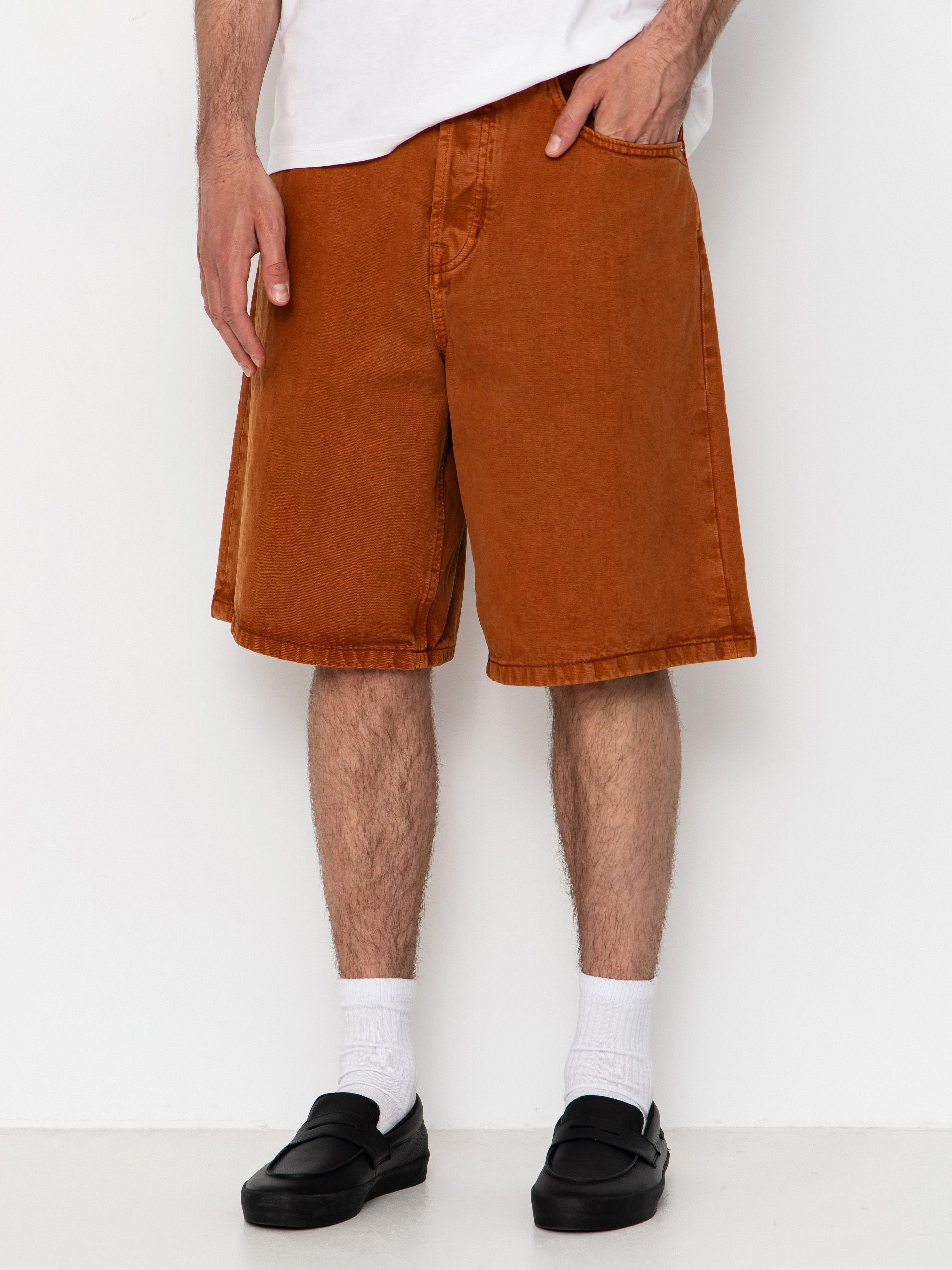 Vans Lx Check 5 Baggy Denim Shorts (glazed ginger)