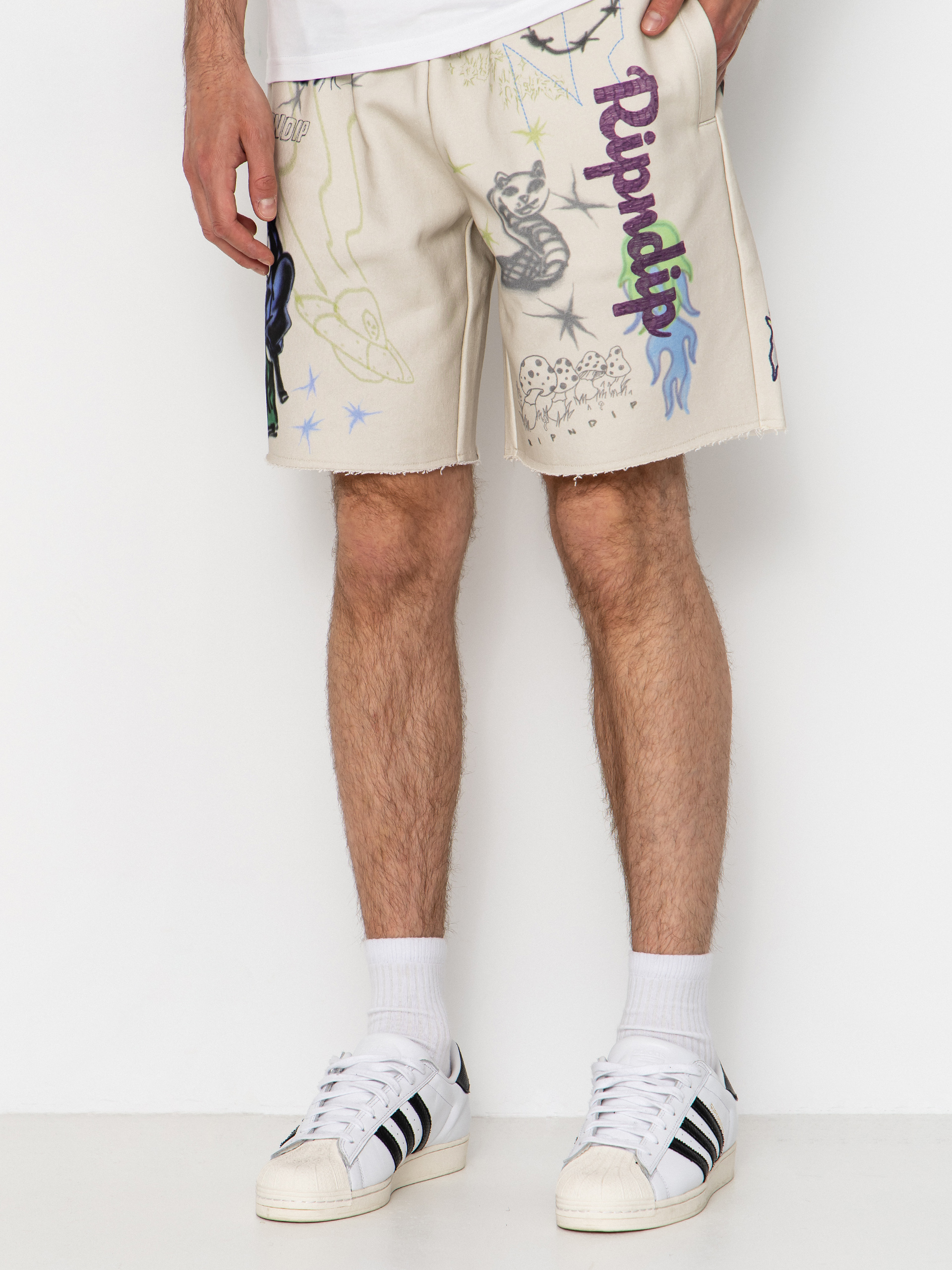 RipNDip Shorts Goosebumps Raw Edge (bone)