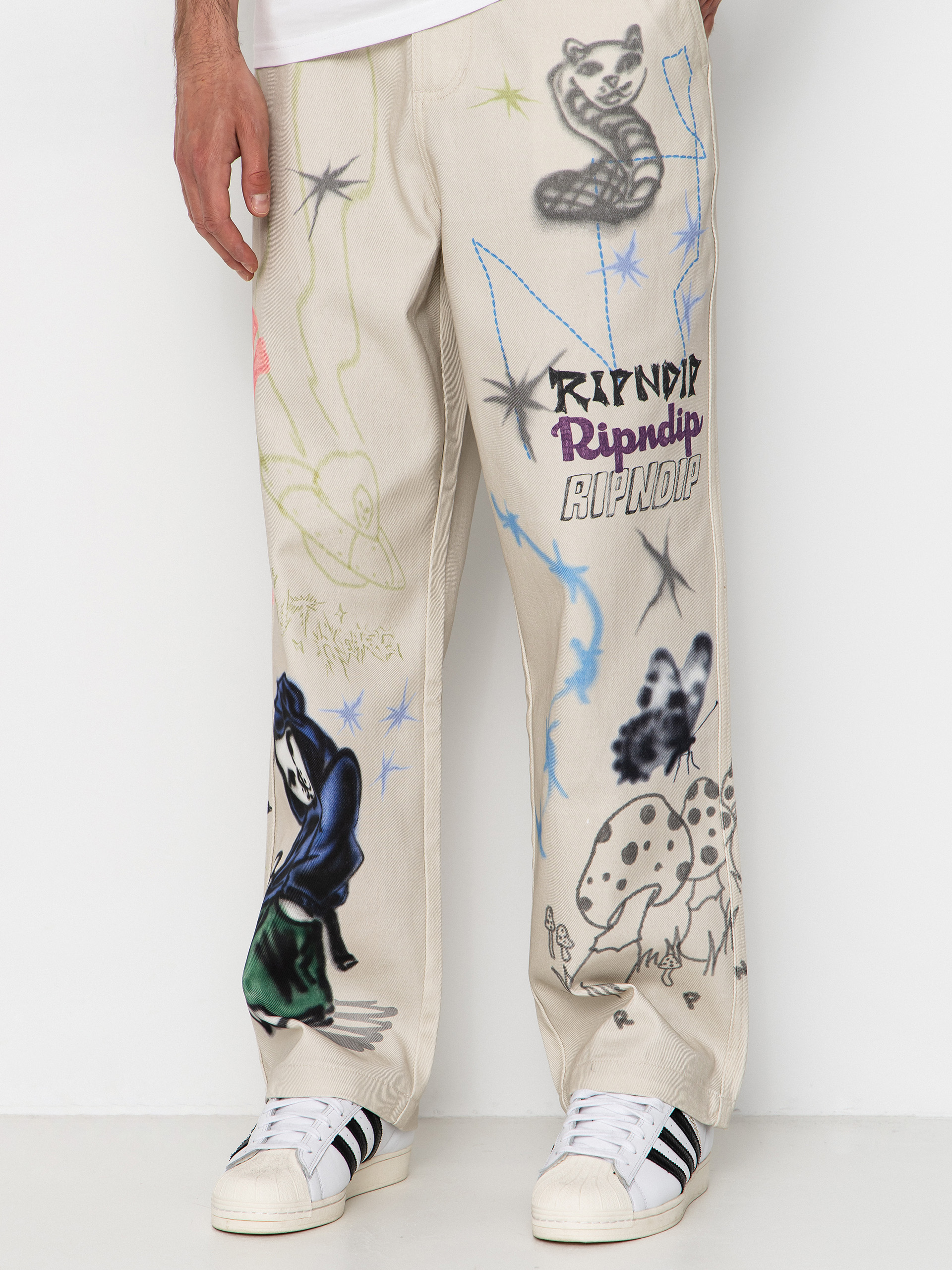 RipNDip Pants Goosebumps Wide Fit (bone)
