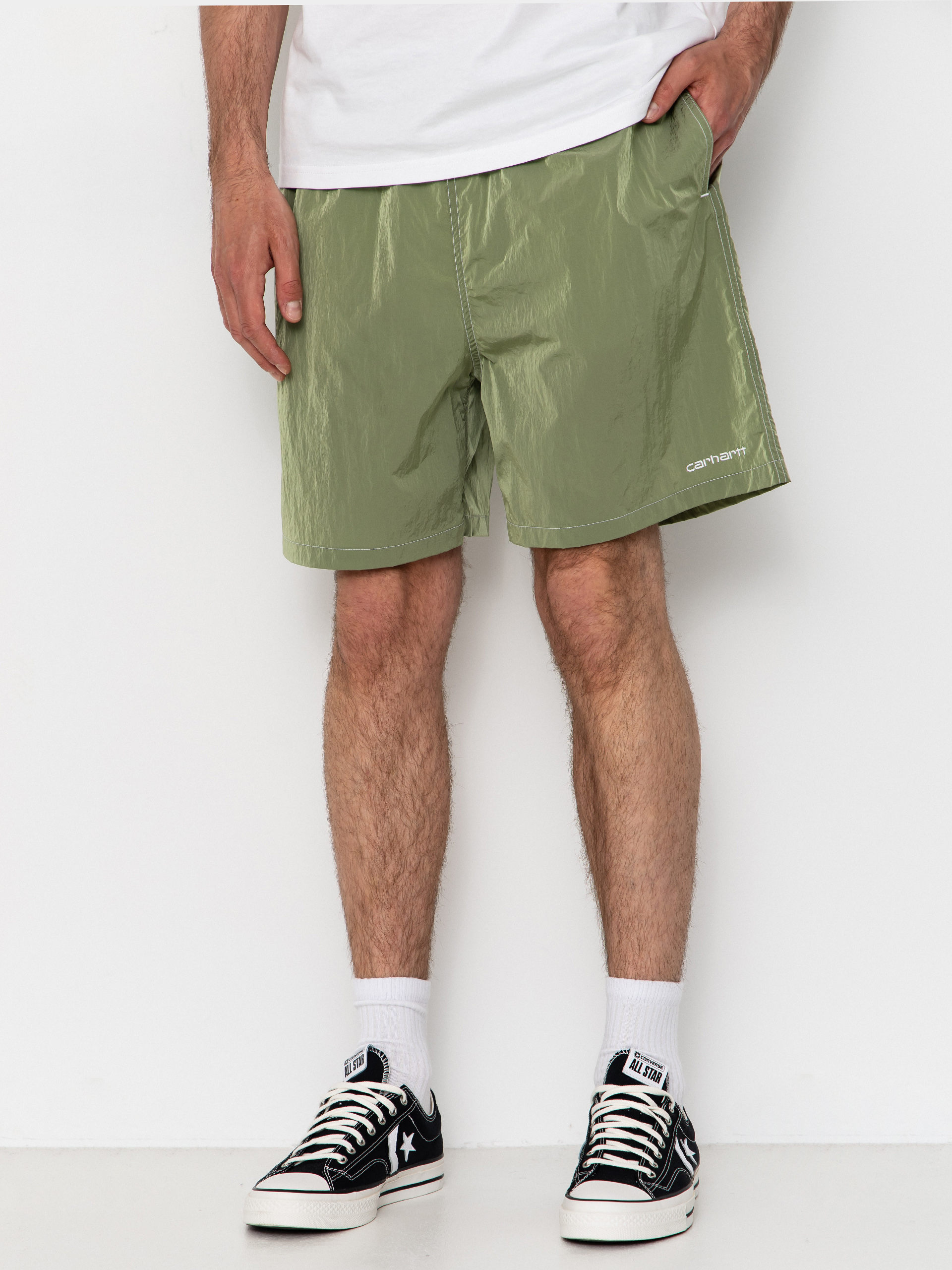 Carhartt WIP Canby Swim Shorts (gentle green/white)