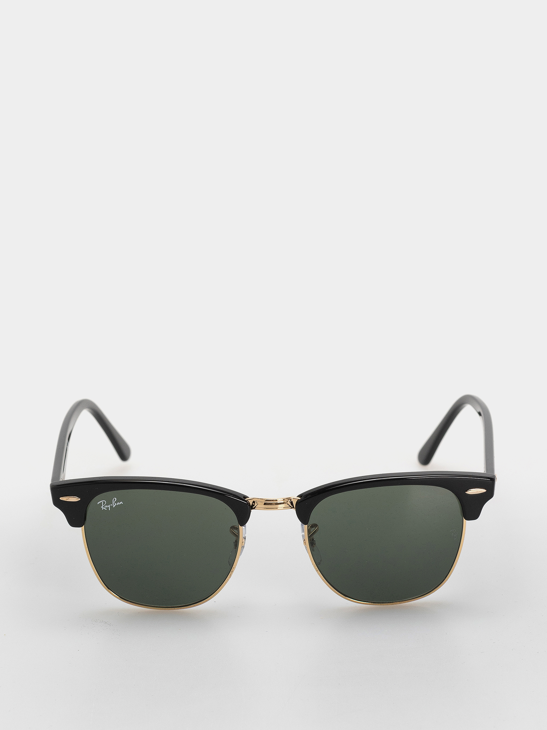 Ray-Ban Clubmaster Classic Sunglasses (polerowany czarno-złote/zielone g-15)