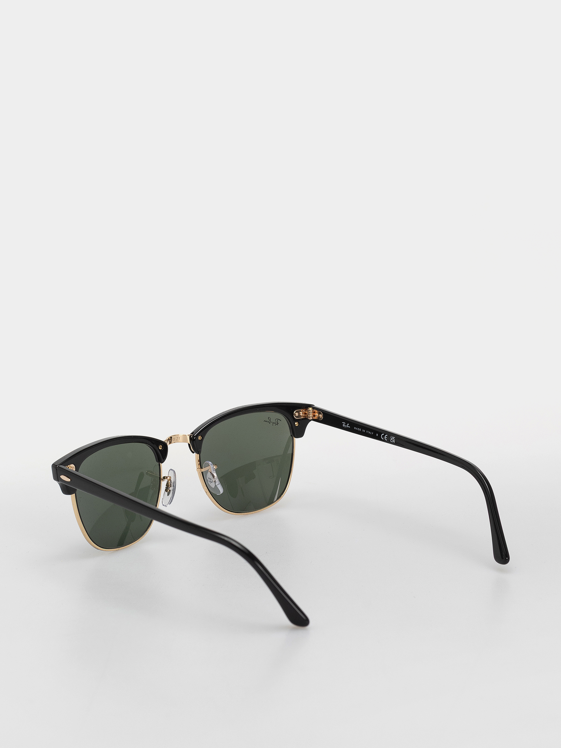 Ray-Ban Clubmaster Classic Sunglasses (polerowany czarno-złote/zielone g-15)