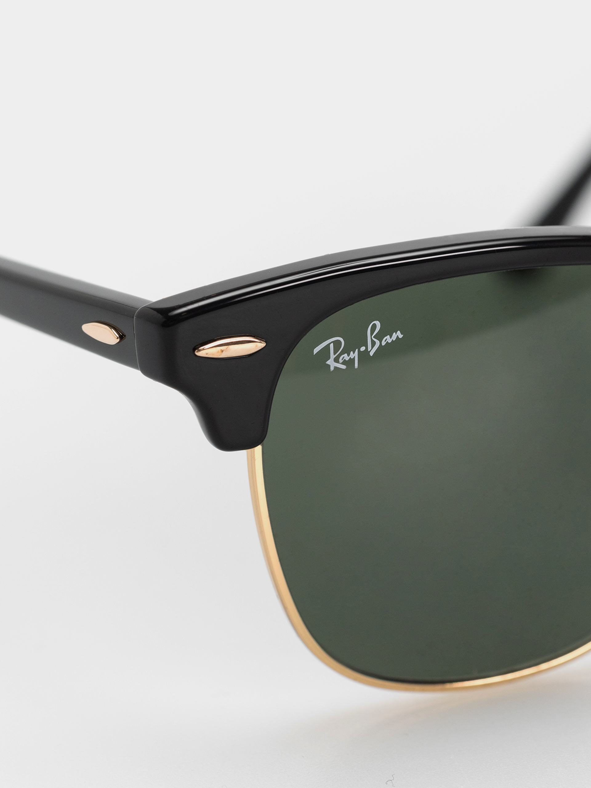 Ray-Ban Clubmaster Classic Sunglasses (polerowany czarno-złote/zielone g-15)