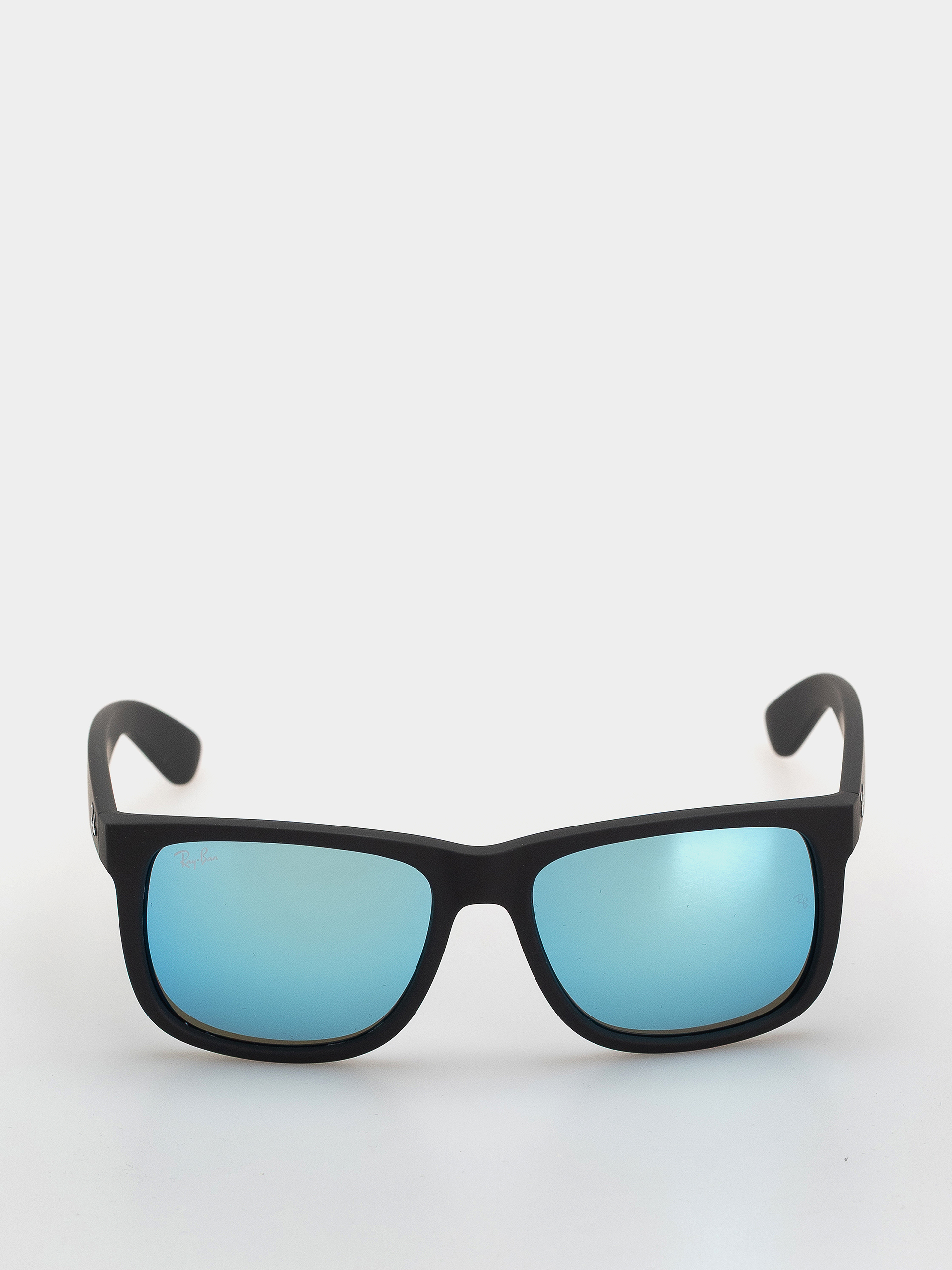 Ray-Ban Sonnenbrille Justin (matowy guma czarny/lustrzany niebieski)