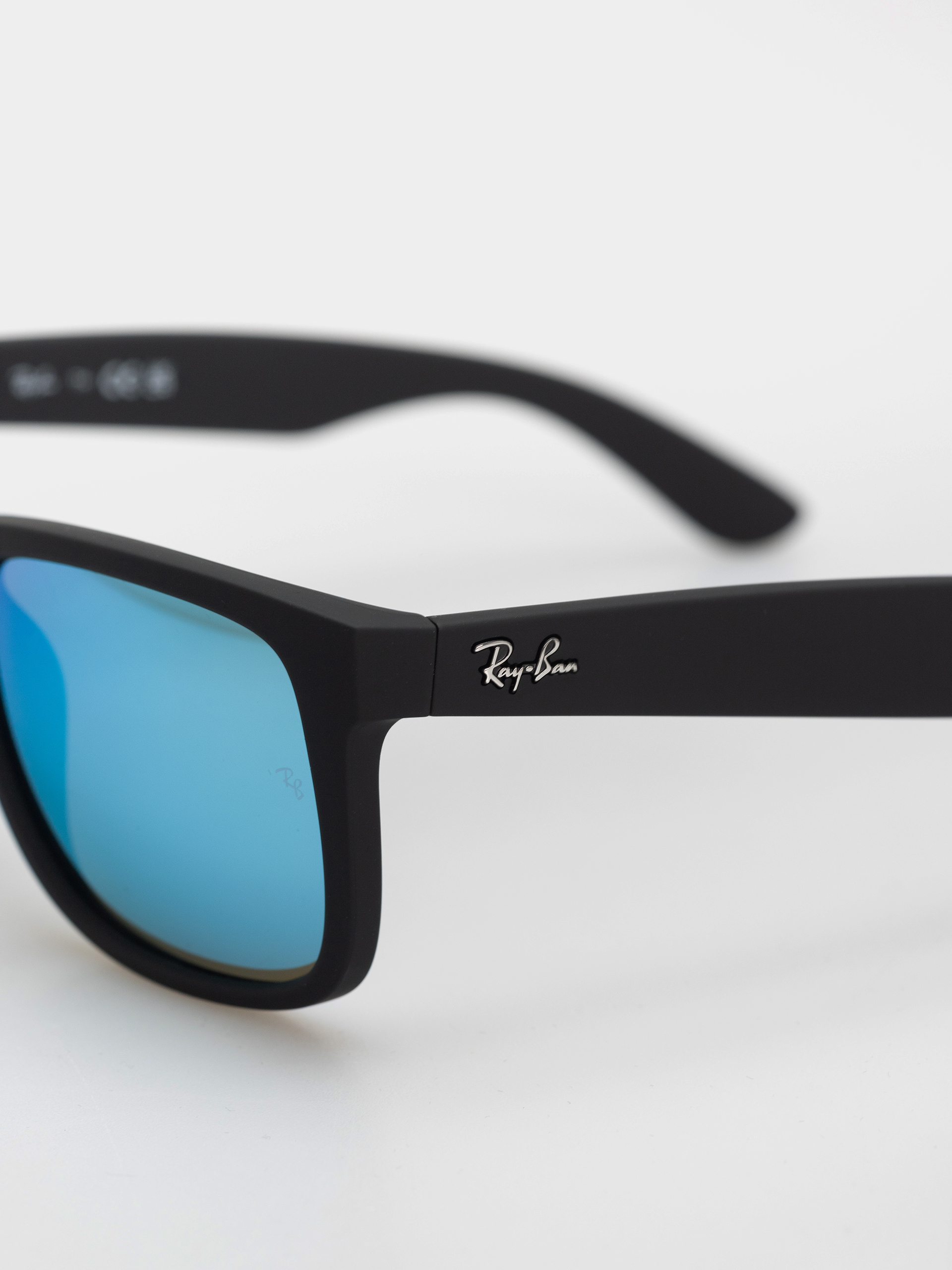Ray-Ban Sunglasses Justin (matowy guma czarny/lustrzany niebieski)