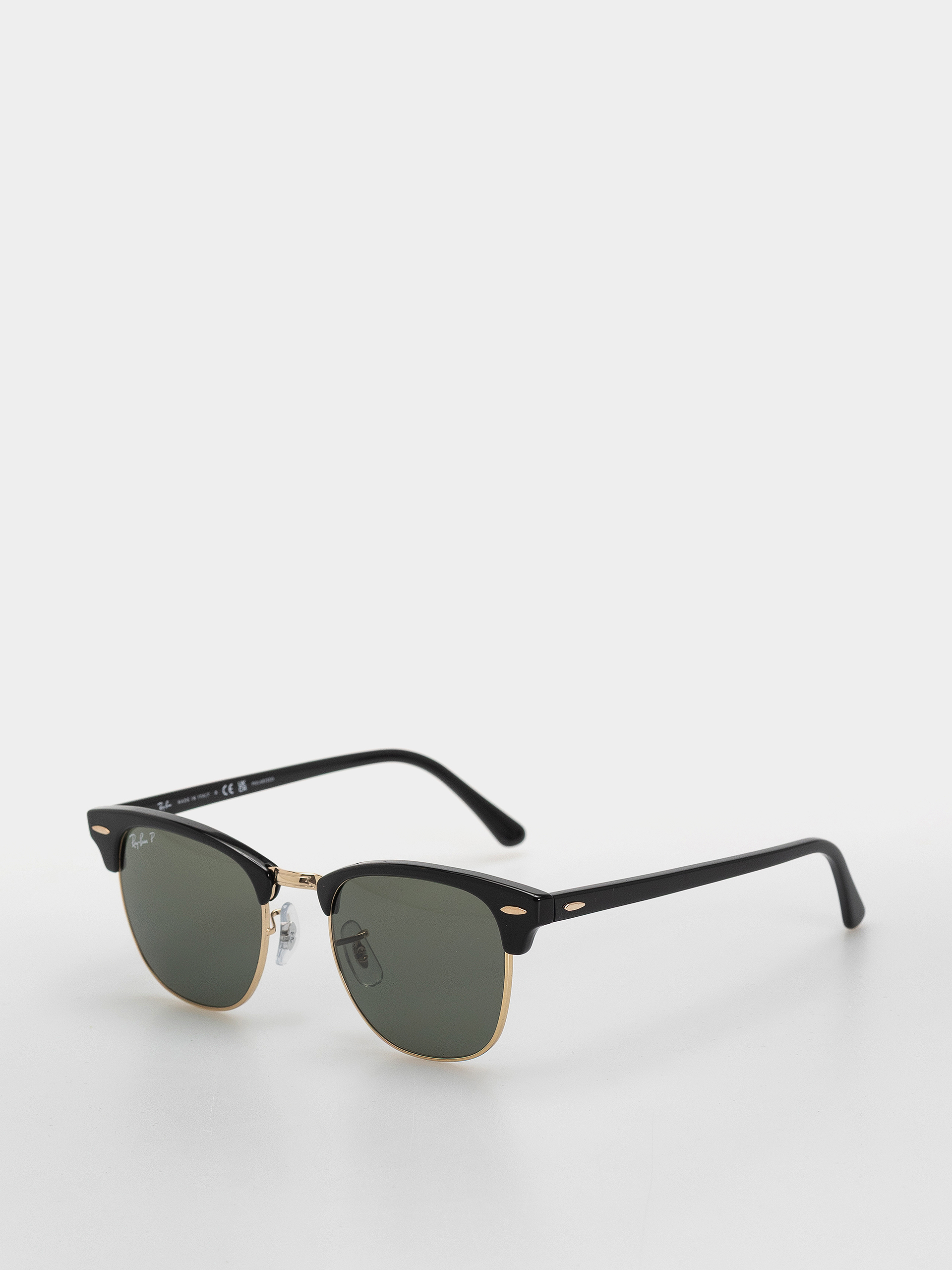 Ray-Ban Sonnenbrille Clubmaster Classic (polerowany czarny i złoty/zielony g-15 polaryzowany)