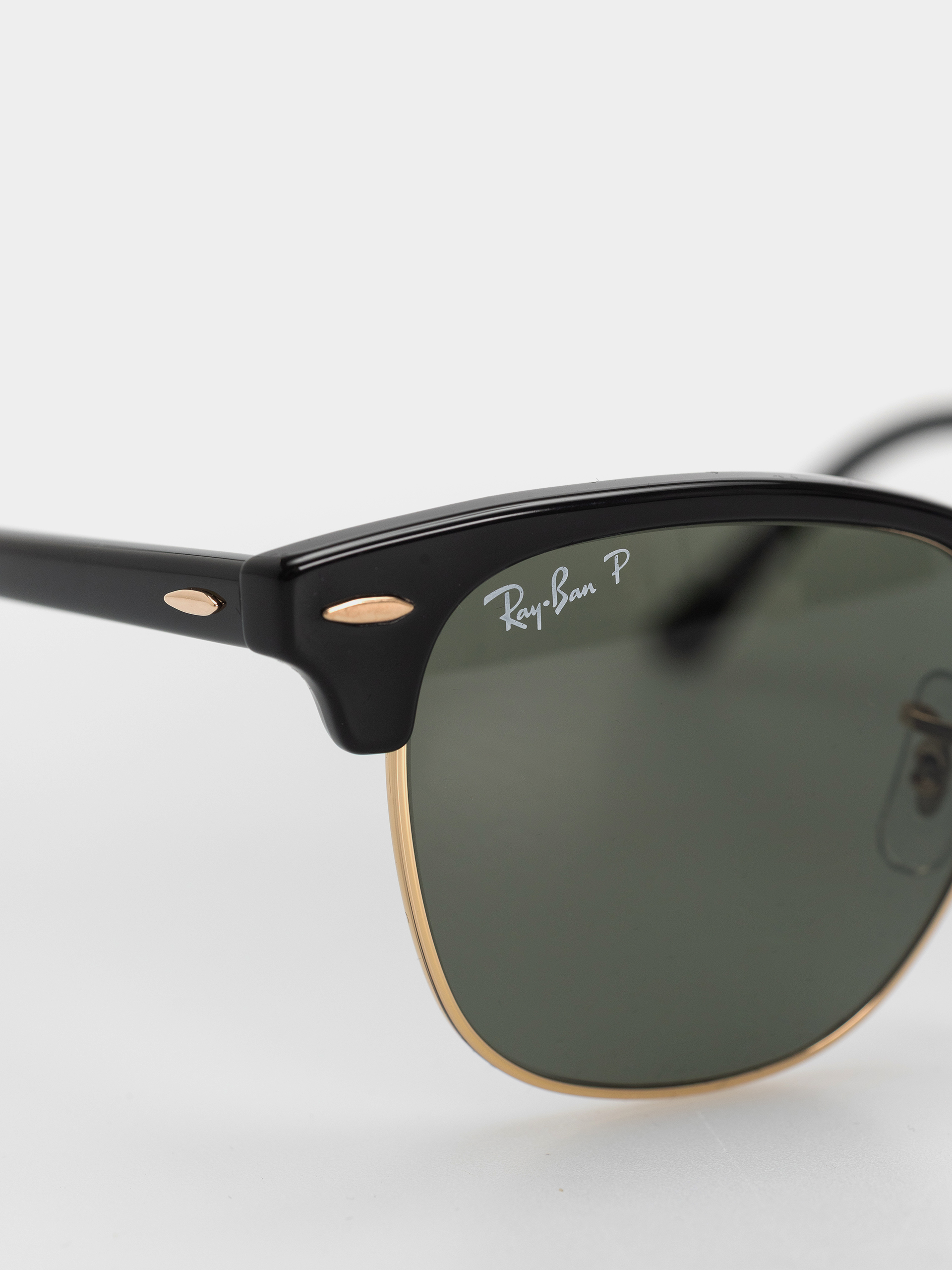 Ray-Ban Sunglasses Clubmaster Classic (polerowany czarny i złoty/zielony g-15 polaryzowany)