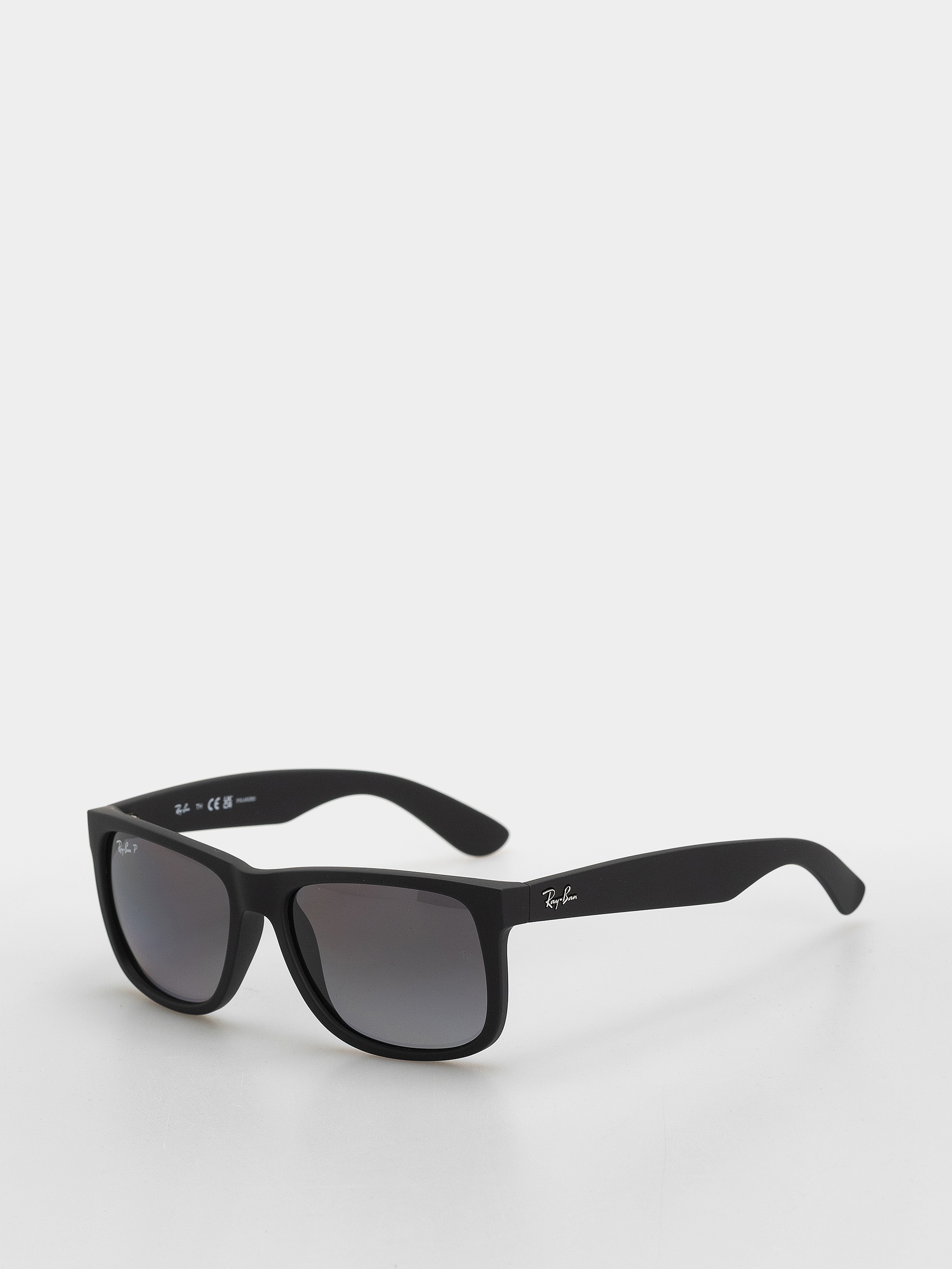 Ray-Ban Sonnenbrille Justin Classic (matowy guma czarny/polaryzacyjne jasnoszary)