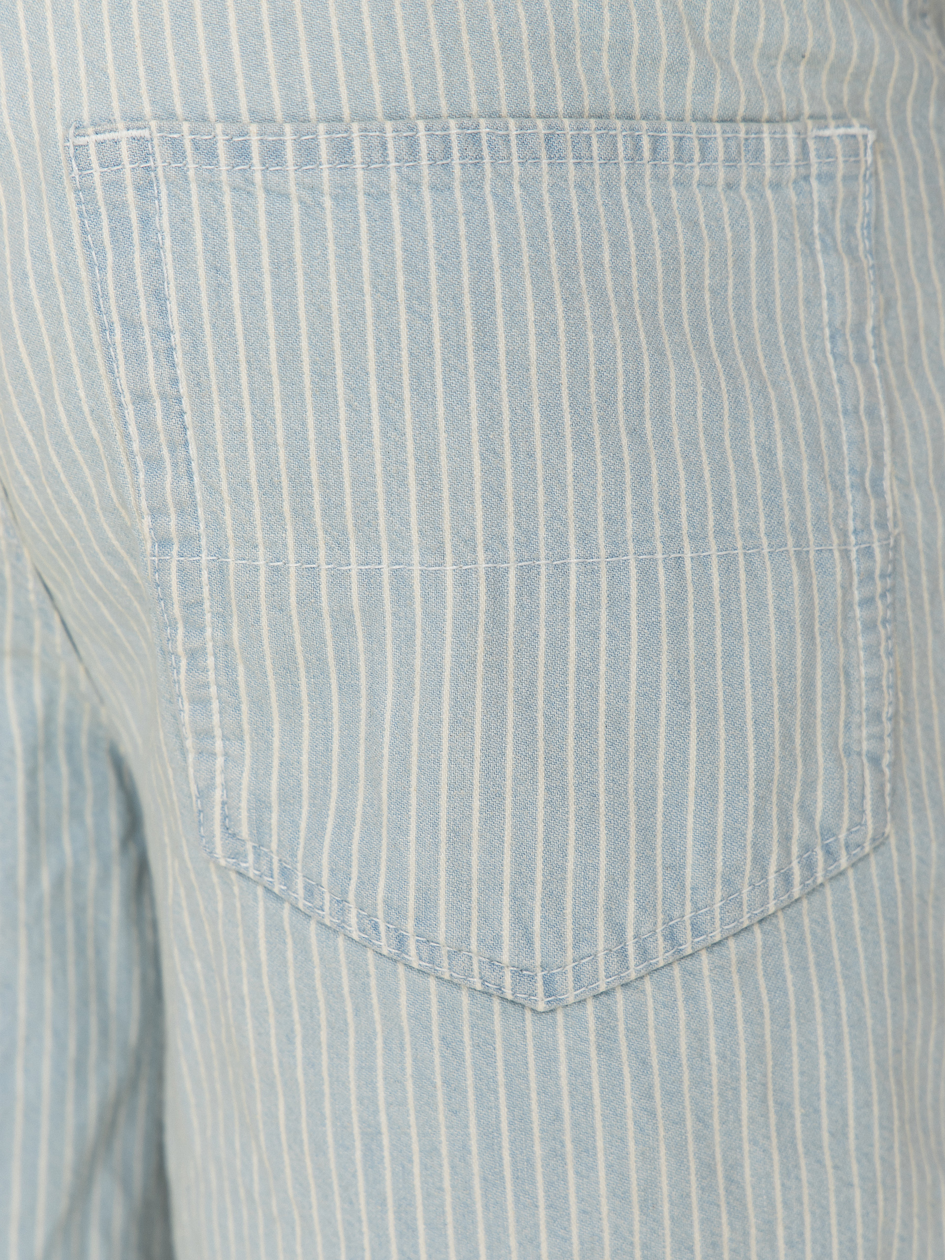 Vans Check 5 Baggy Striped Denim Shorts (blue ice stripe)