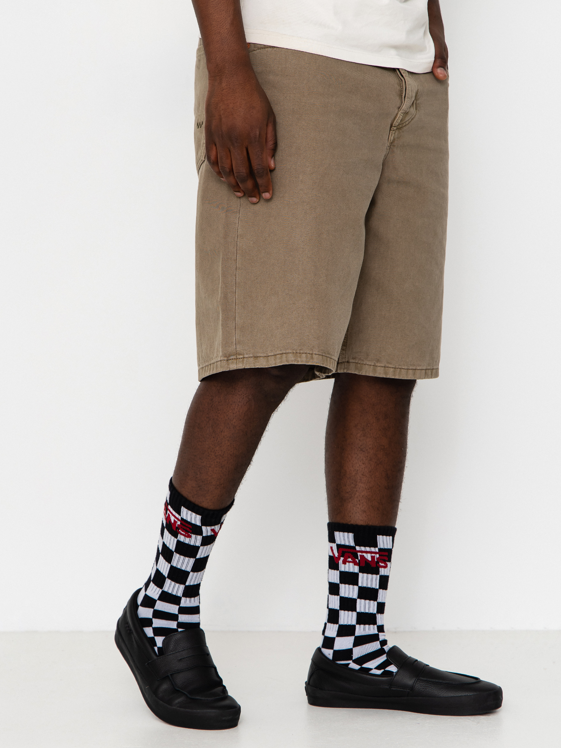 Vans Lx Check 5 Baggy Denim Shorts (bay leaf)