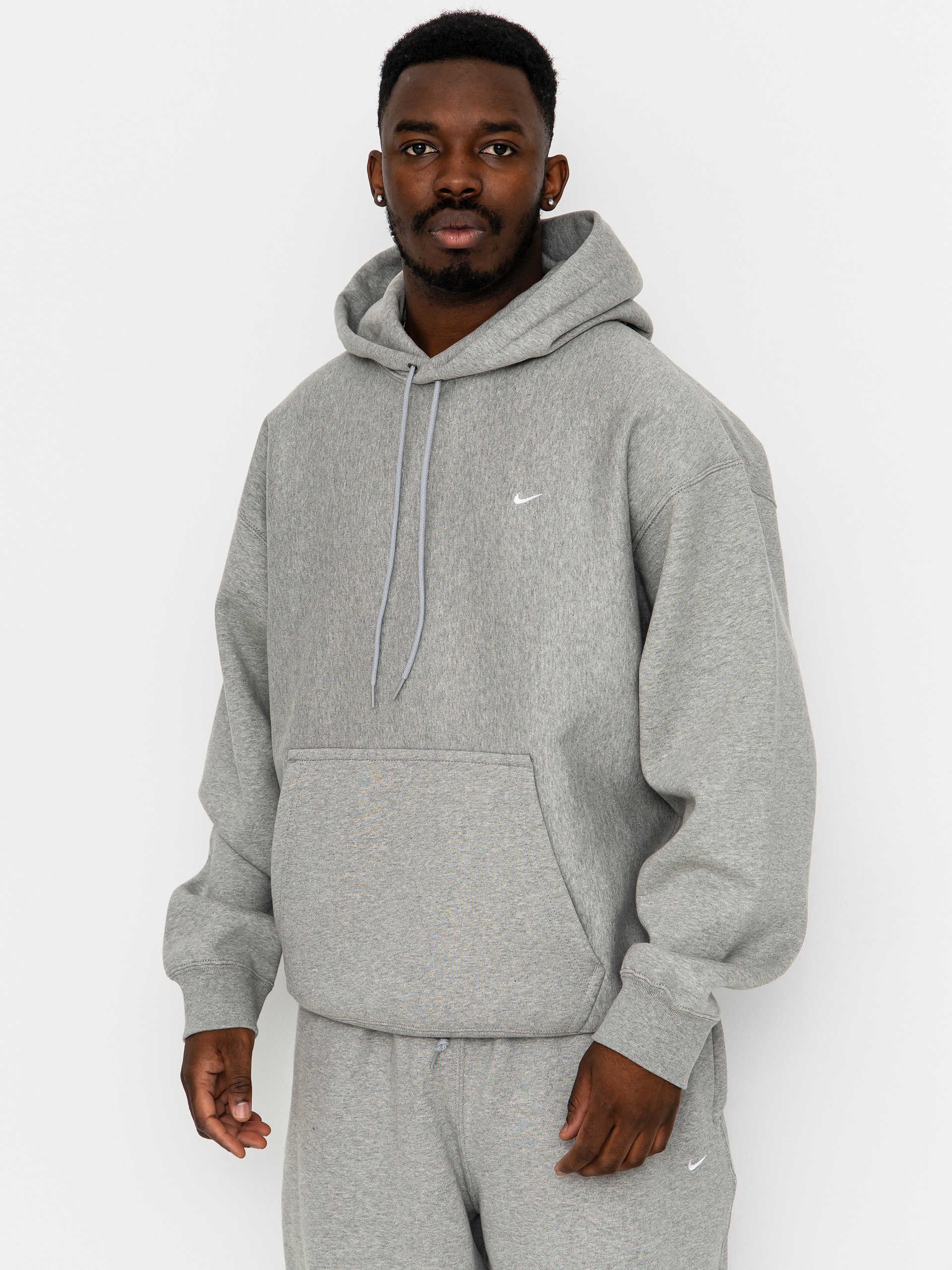 Nike SB Solo Swoosh HD Hoodie (dk grey heather/lt smoke grey/white)