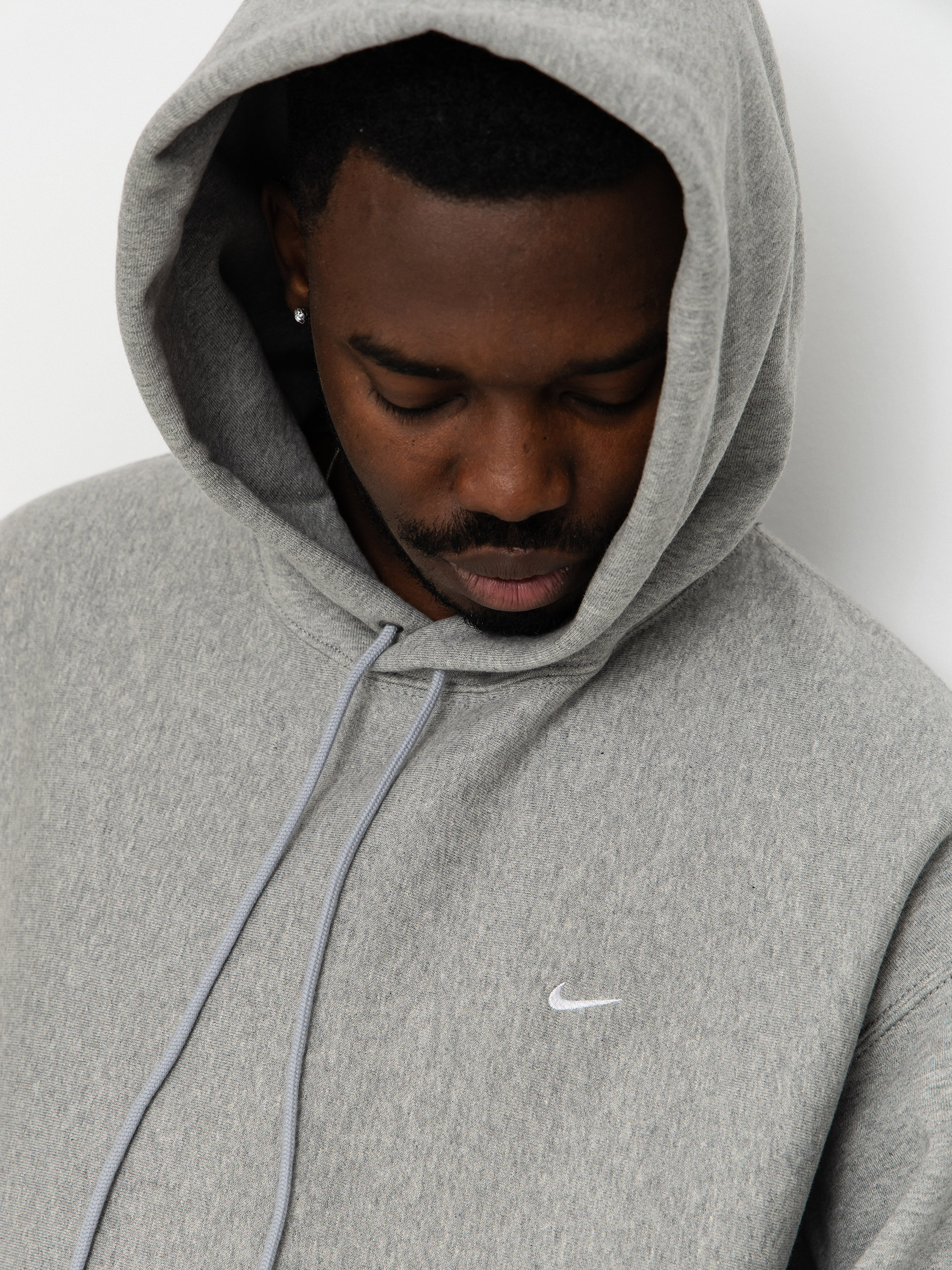 Nike SB Solo Swoosh HD Hoodie (dk grey heather/lt smoke grey/white)