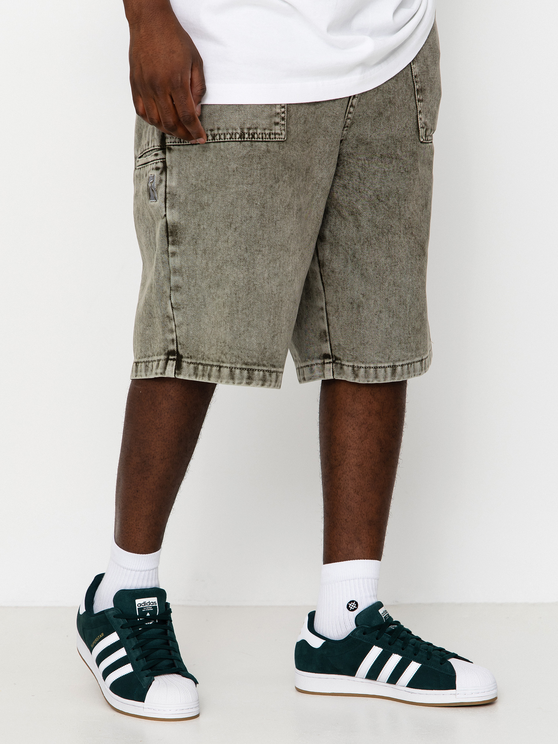 Poetic Collective Painter Shorts (grey denim wash)