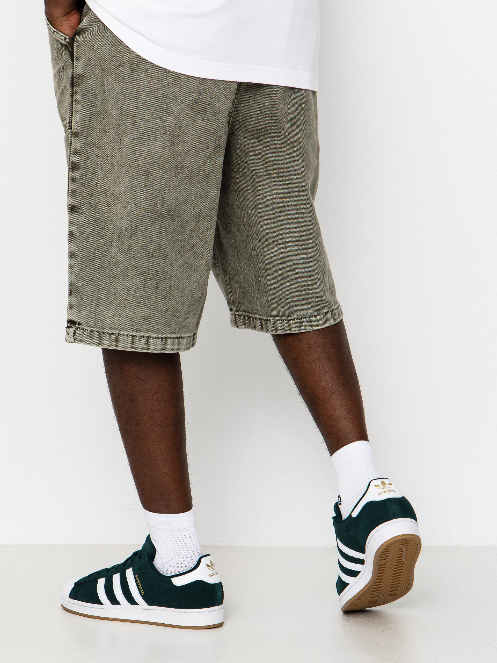 Poetic Collective Painter Shorts (grey denim wash)