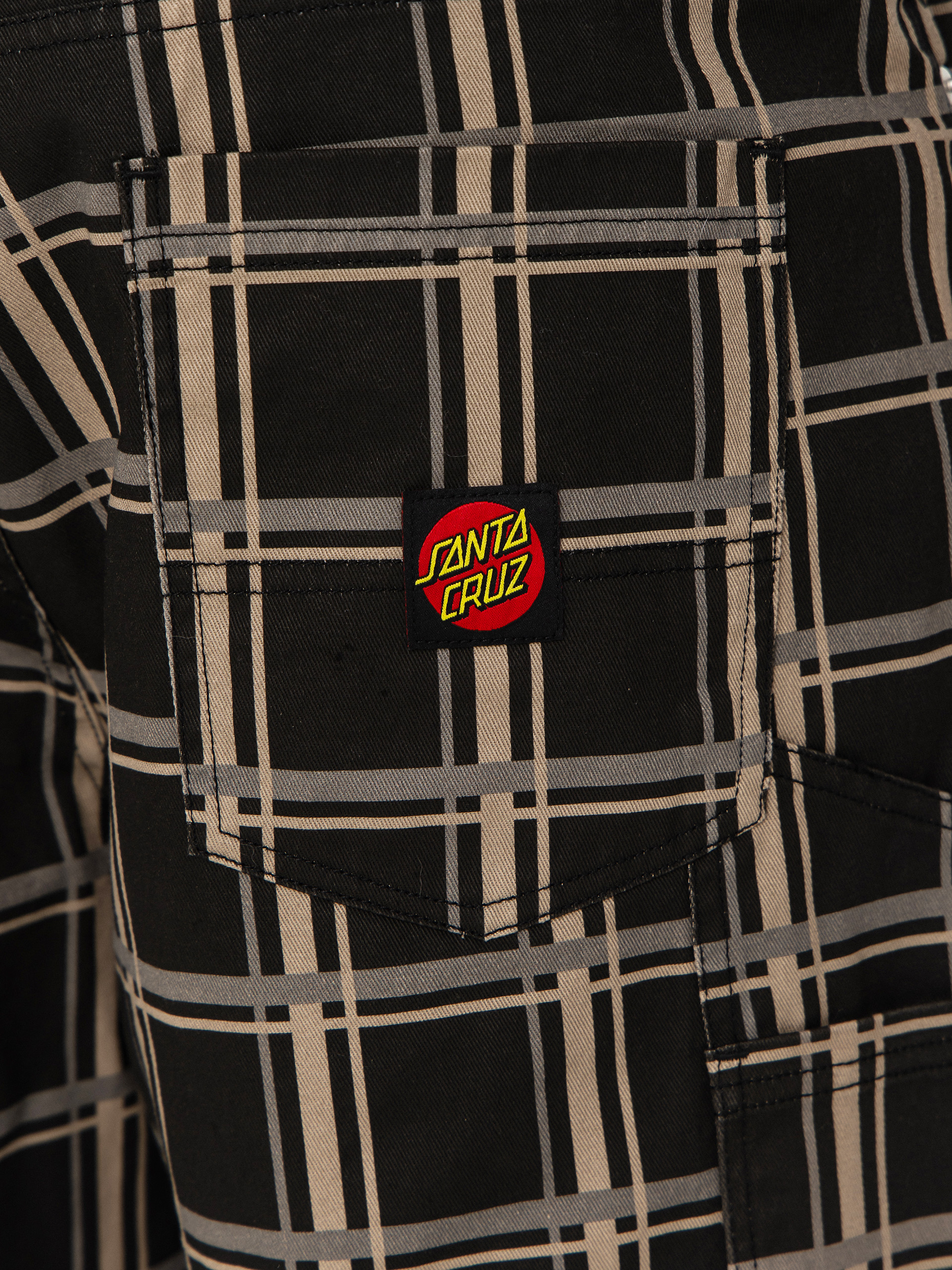 Santa Cruz Carpenter Big Shorts (black check)