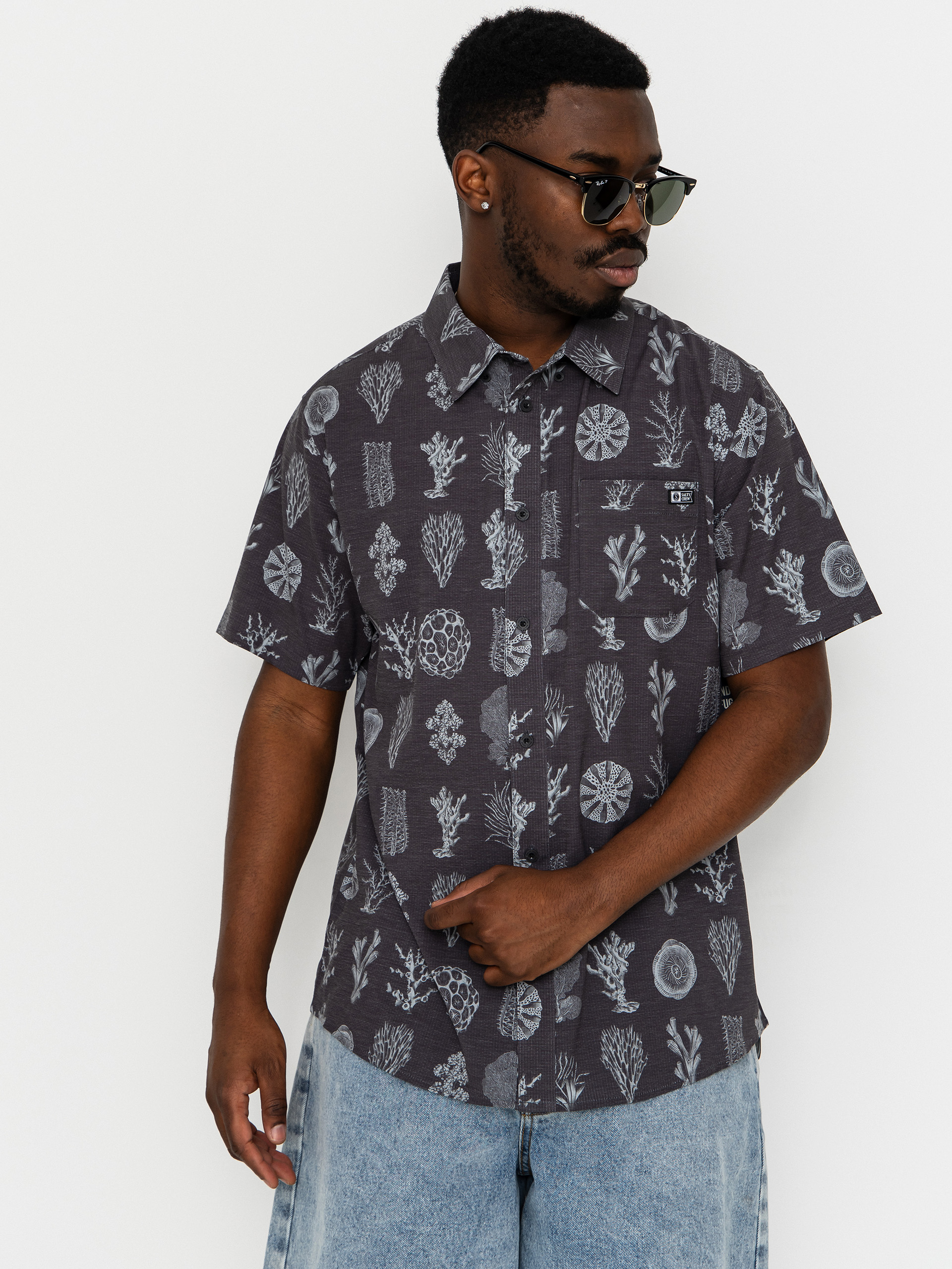 Salty Crew Breezer Perf Button Up Hemd (phantom)