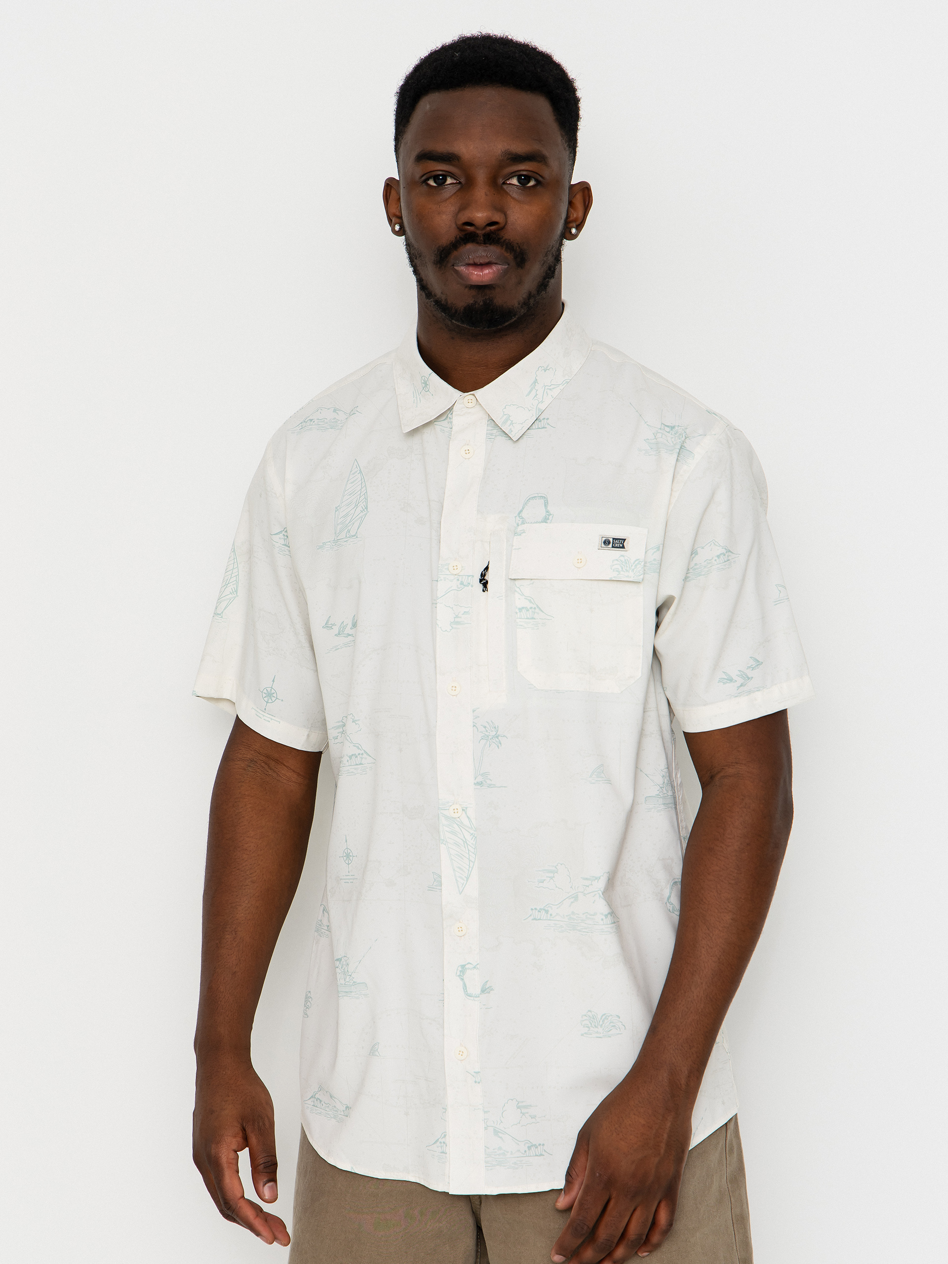 Salty Crew Flagship Uv Button Up Hemd (white)