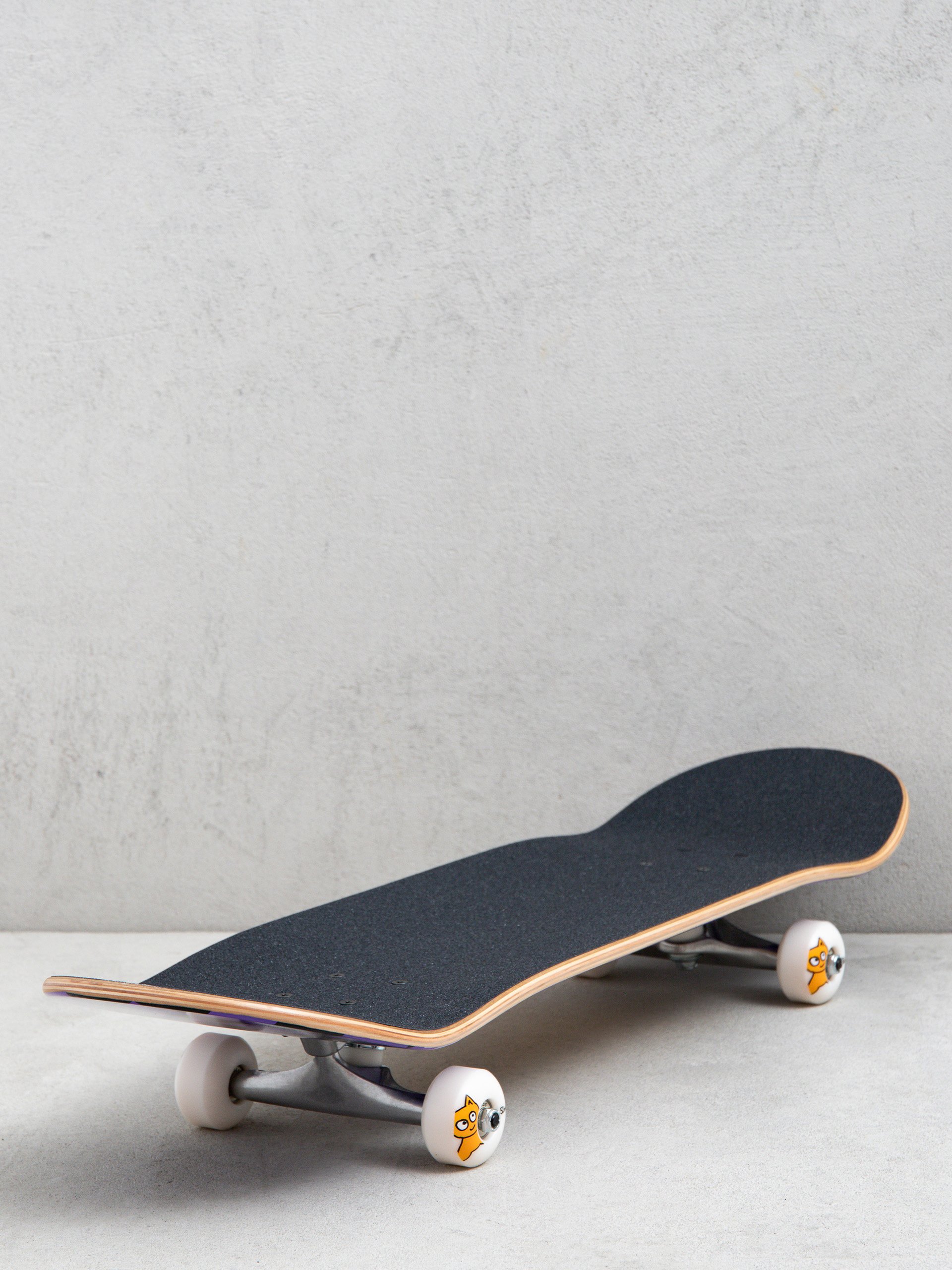 Meow Skateboards Big Cat Checker Twist Skateboard (purple)