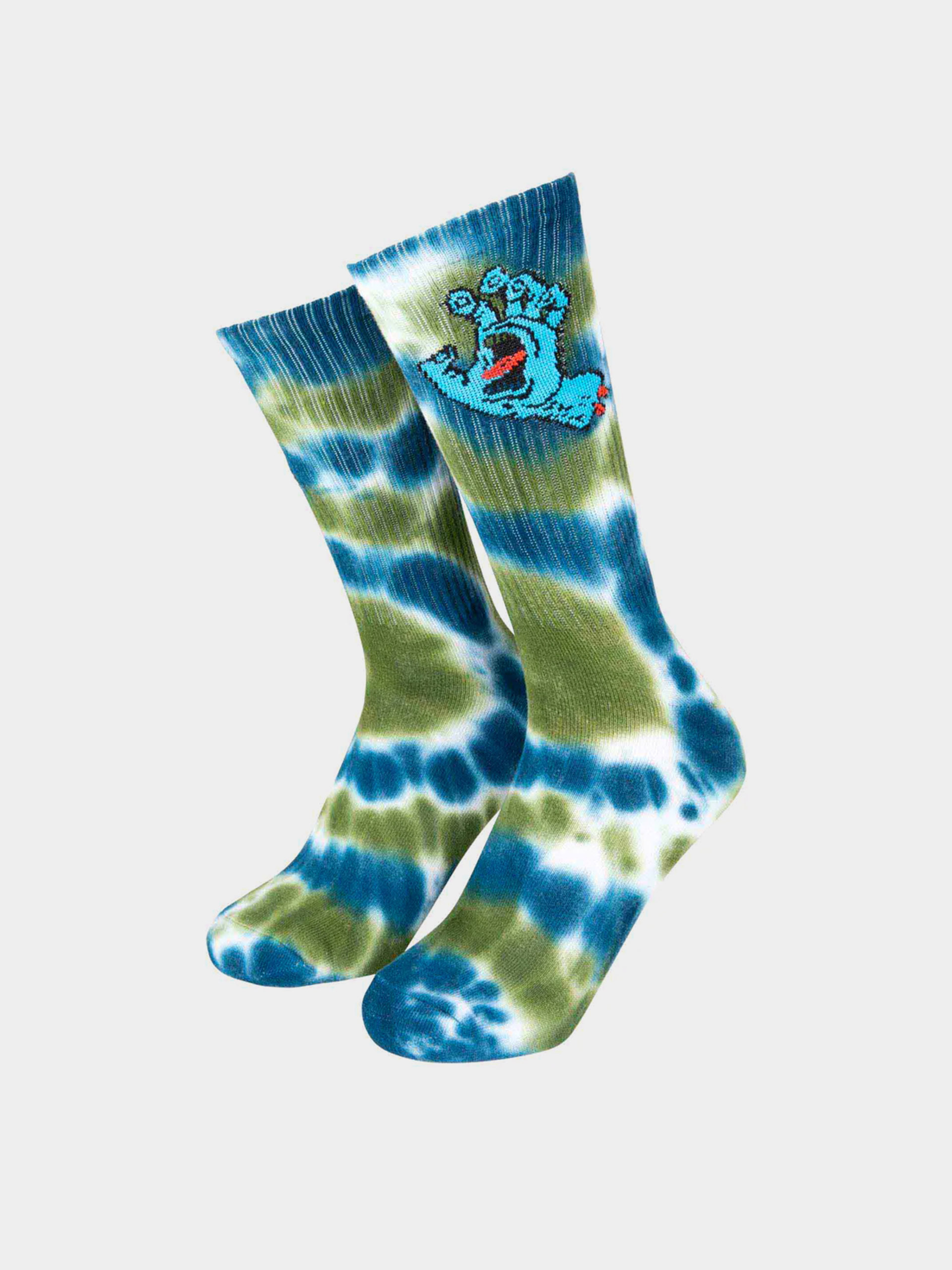 Santa Cruz Socks Screaming Hand Tie Dye (teal tie dye)