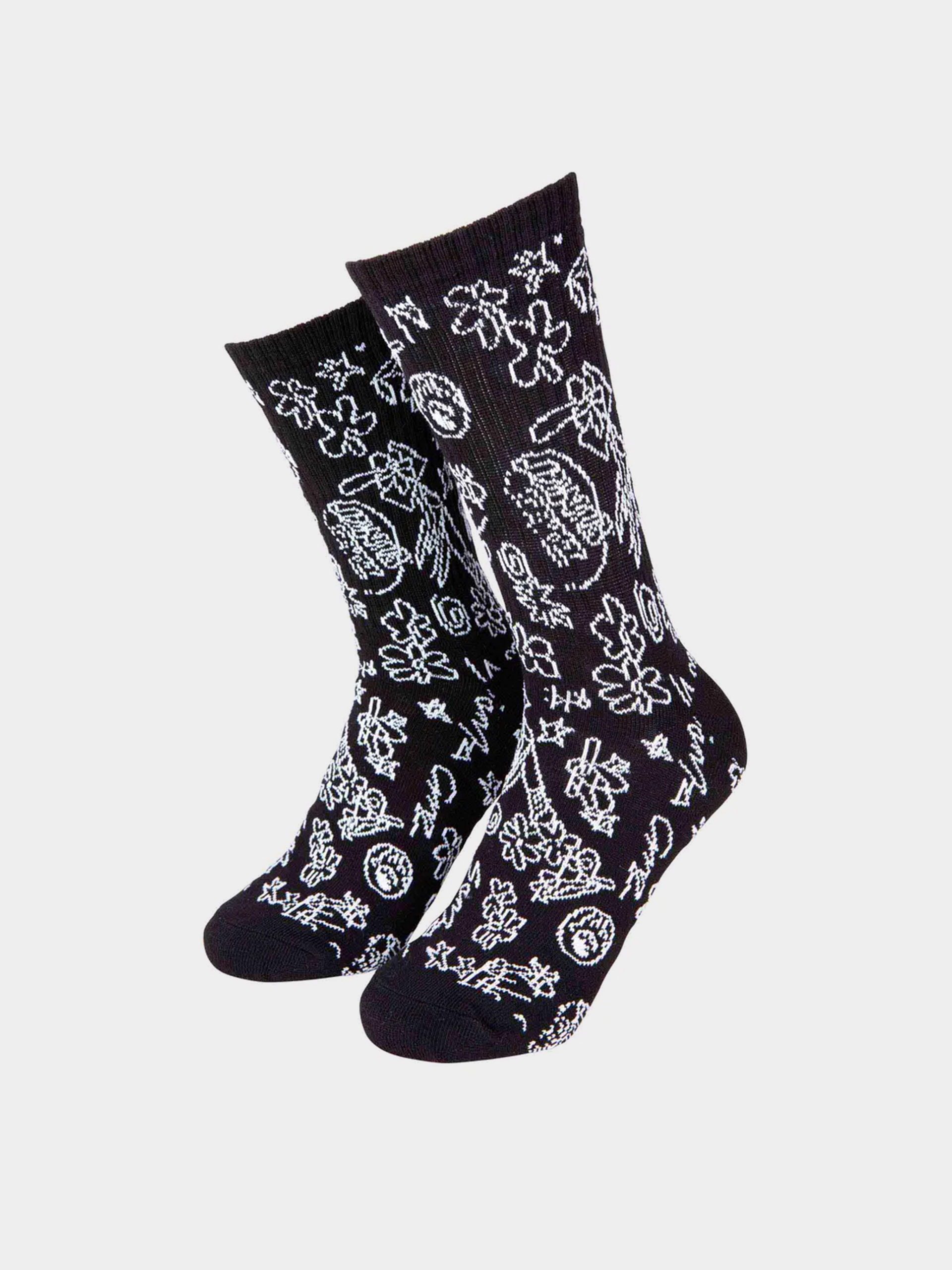 Santa Cruz Socks Artificial Scribble (black)